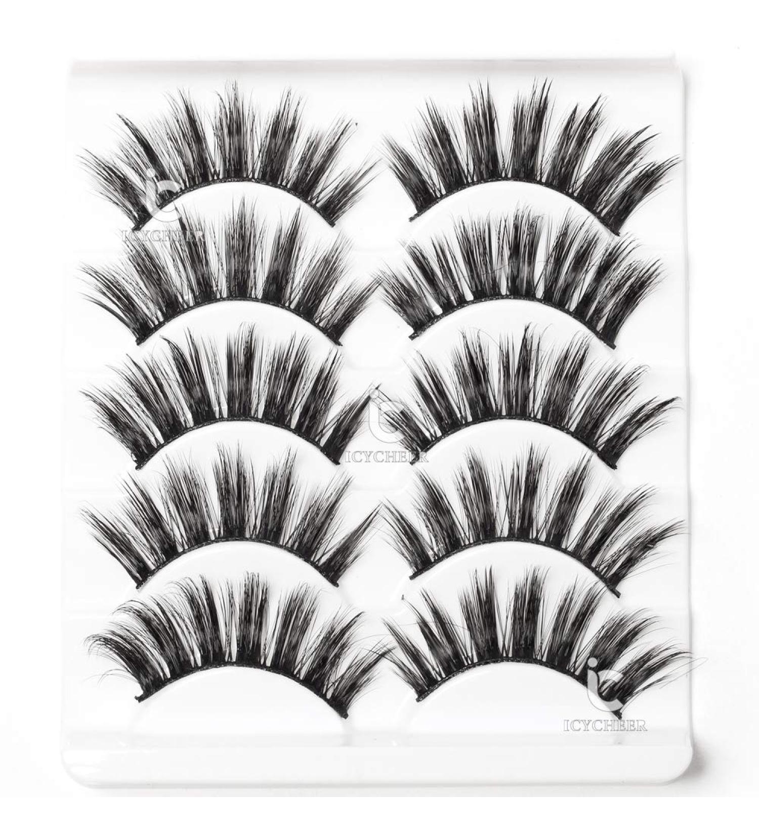 Shop Icycheer 3D Mixed Artificial Eyelashes - Natural Long Thick Fluffy Doll Lashes for Cosplay & Makeup - Buy Online on GoSupps.com