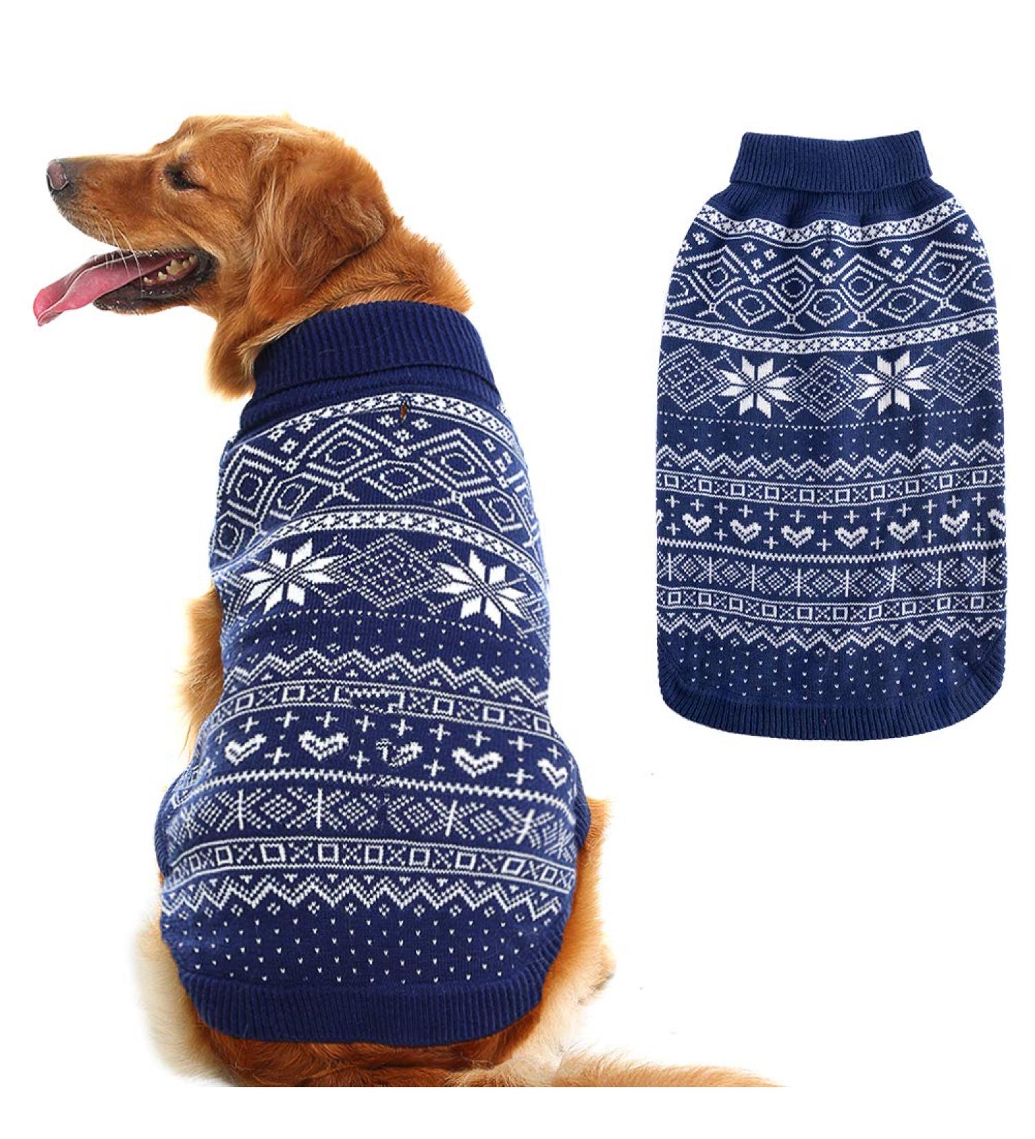 HOMIMP Dog Sweater Argyle - Warm Sweater Winter Clothes Puppy Soft Coat Ugly Dog Sweater for Small Medium and Large Dogs Pet Clothing Boy Girl (Medium Blue) M Bule - Buy Online on GoSupps.com
