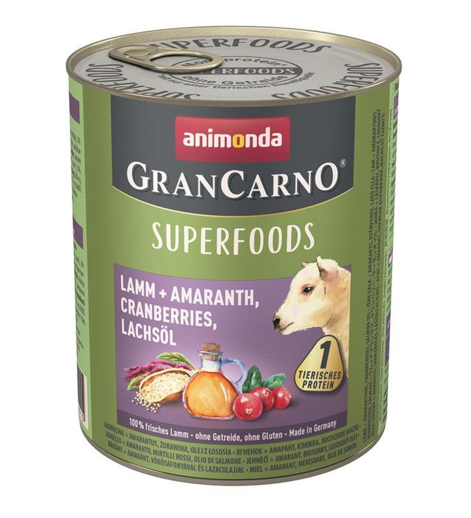 Animonda 800 gx 6 lamb + bitter. + cane. + salmon oil Gran Carno