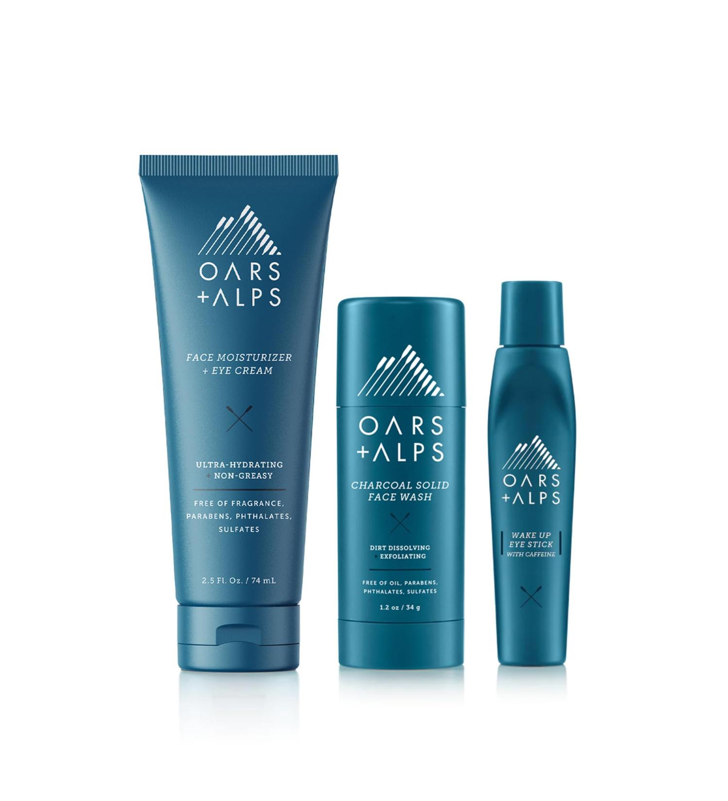 Oars + Alps Men s Skin Care Kit | Vegan & Gluten Free | Face Wash Eye Roller & Moisturizer | Travel Size & TSA Approved - Buy Online on GoSupps.com