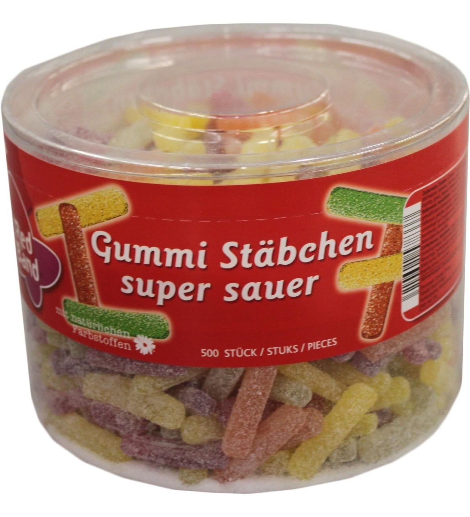  Unbekannt Red Band Pack of 500 Sour Sticks 1 kg - Buy Online on GoSupps.com