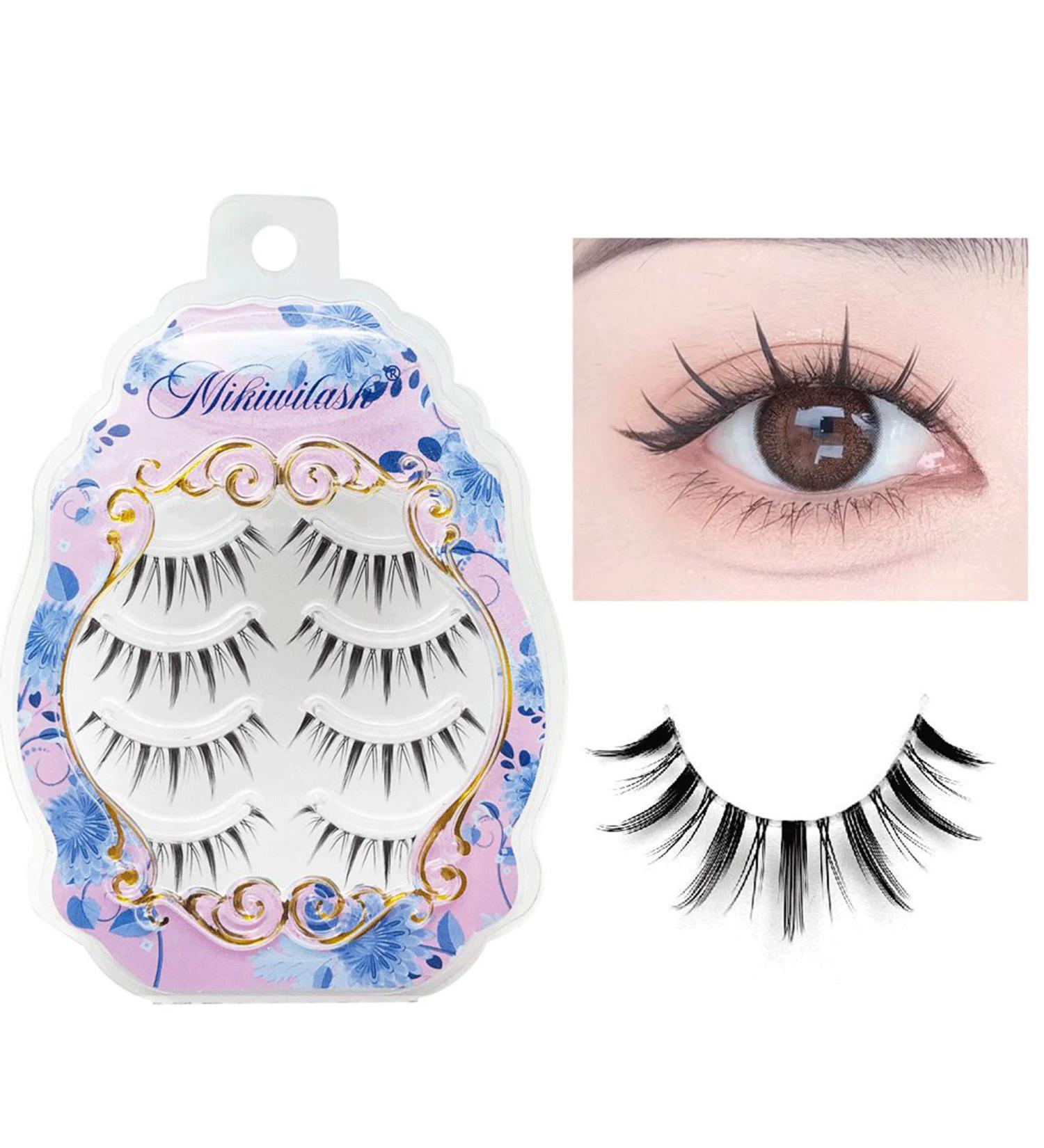 Manga Lashes Clear Band Anime False Eyelashes 4 Pack - Spiky & Natural Look | Japanese Style A01 by Mikiw - Buy Online on GoSupps.com