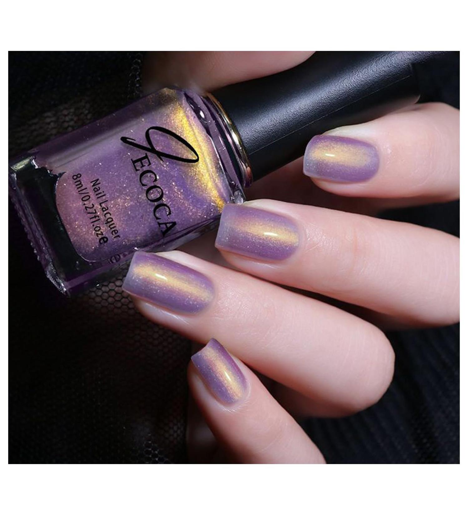 Purple Nail Varnish Chrome Nail Polish Glitter Aurora Gel Nail Varnish Quick Dry Soak Off Nail Art Manicure Pedicure For Professional Drying No UV Needed For Women Party 8ml - Buy Online on GoSupps.com
