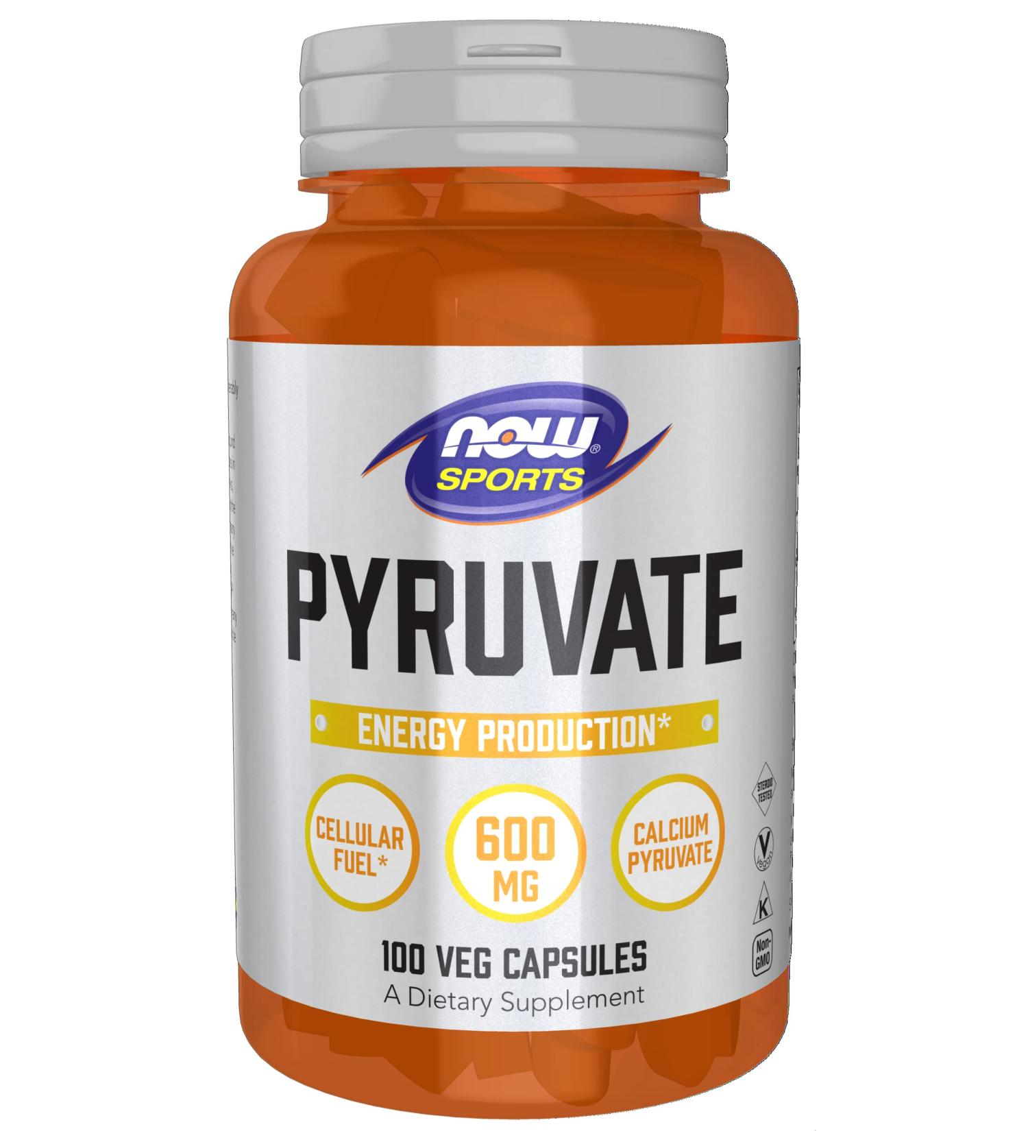 Now Foods Pyruvate 600 mg - 100 Vegan Capsules for Energy & Weight Management - Buy Online on GoSupps.com