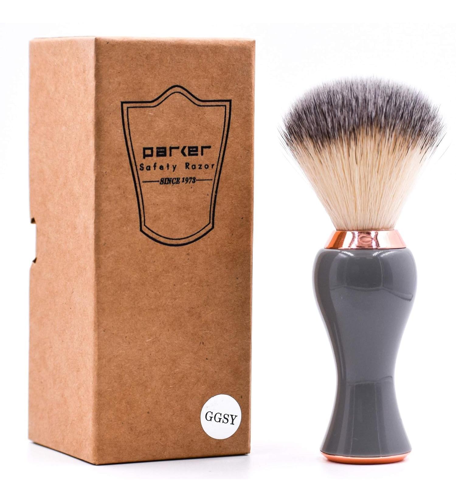 Parker Safety Razor Premium Shaving Brush - Ultra-Soft Synthetic Bristles Deluxe Gray & Rose Gold Handle Perfect for Sensitive Skin - Ideal for Men & Women - Buy Online on GoSupps.com