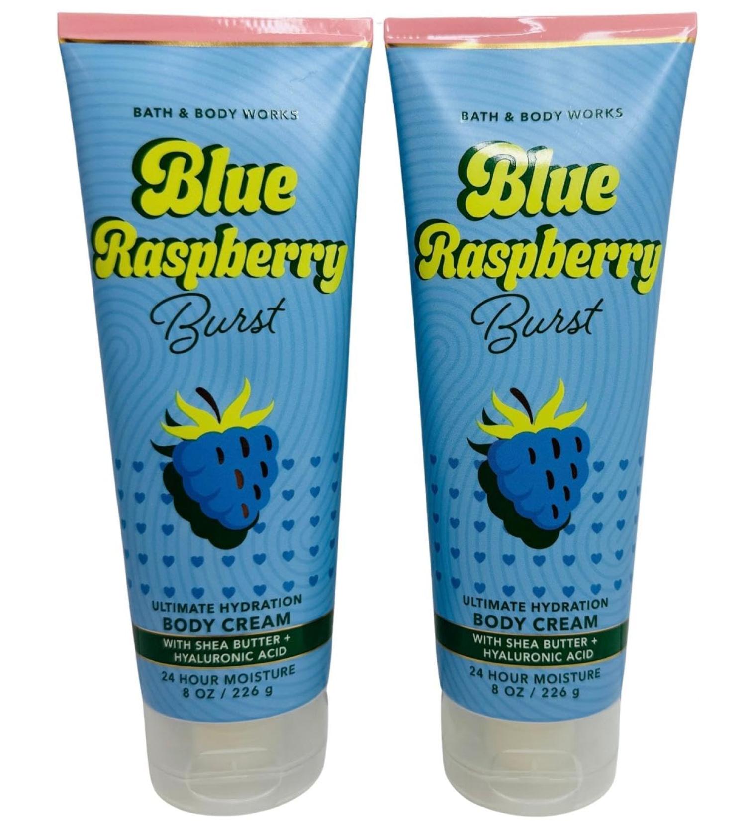 Bath & Body Works Blue Raspberry Burst Ultimate Hydration Body Cream 8 Ounces Pack of 2