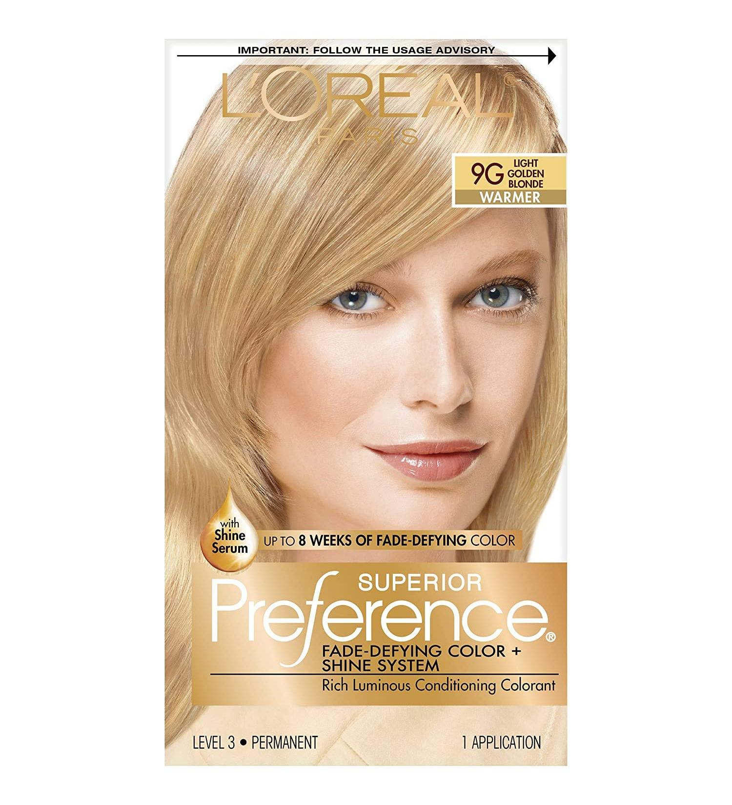 Lâ€™Oreal Superior Preference Fade-Defying Color + Shine System - Warmer Light Golden Blonde 9G - 1 Application - Buy Online on GoSupps.com