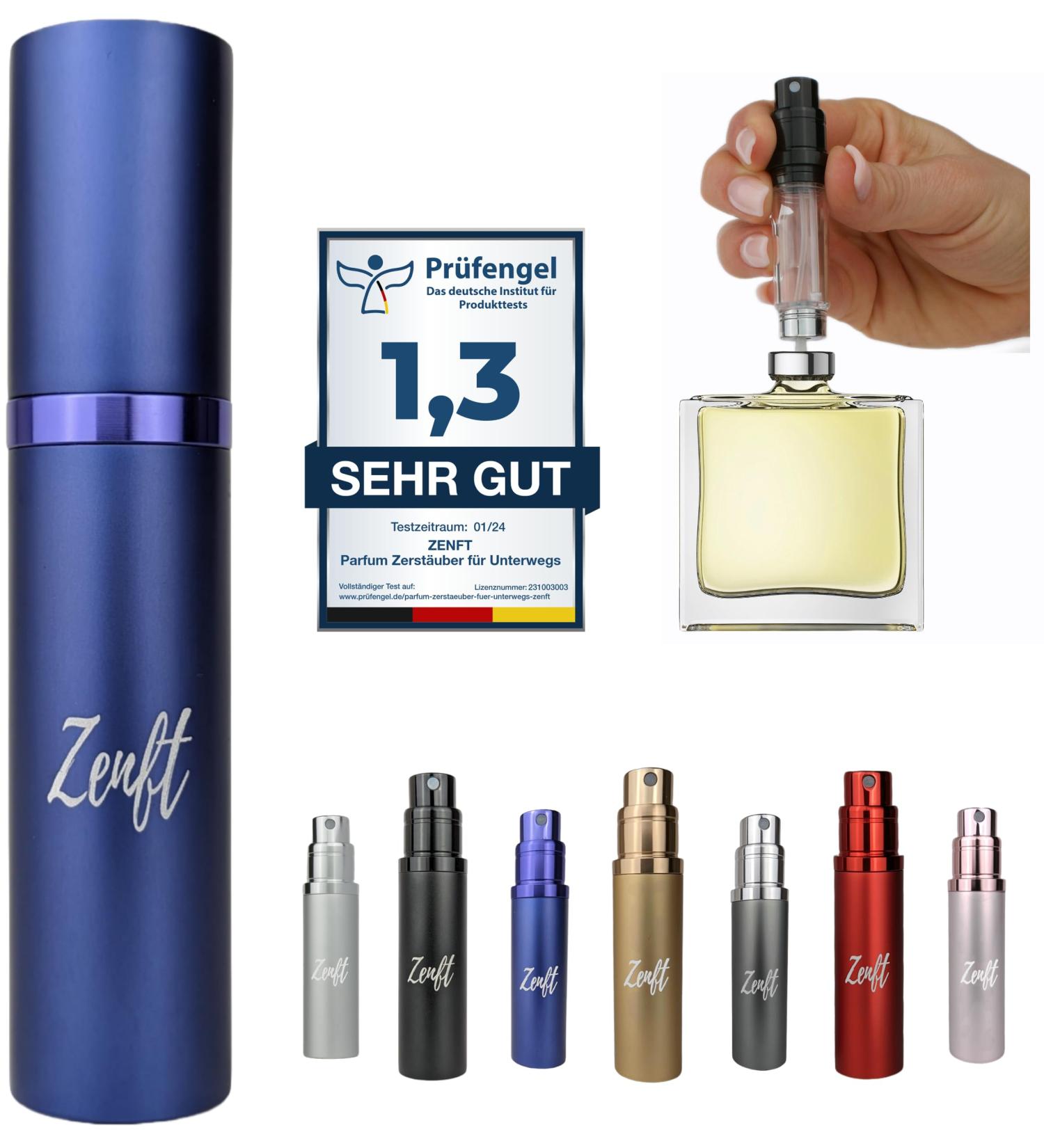 ZENFT Perfume Atomiser Fragrance Made Easy When Travelling Perfume Atomiser with Innovative Design and Easy Filling Your Ideal Companion for Fresh Fragrance Anywhere (Blue) - Buy Online on GoSupps.com