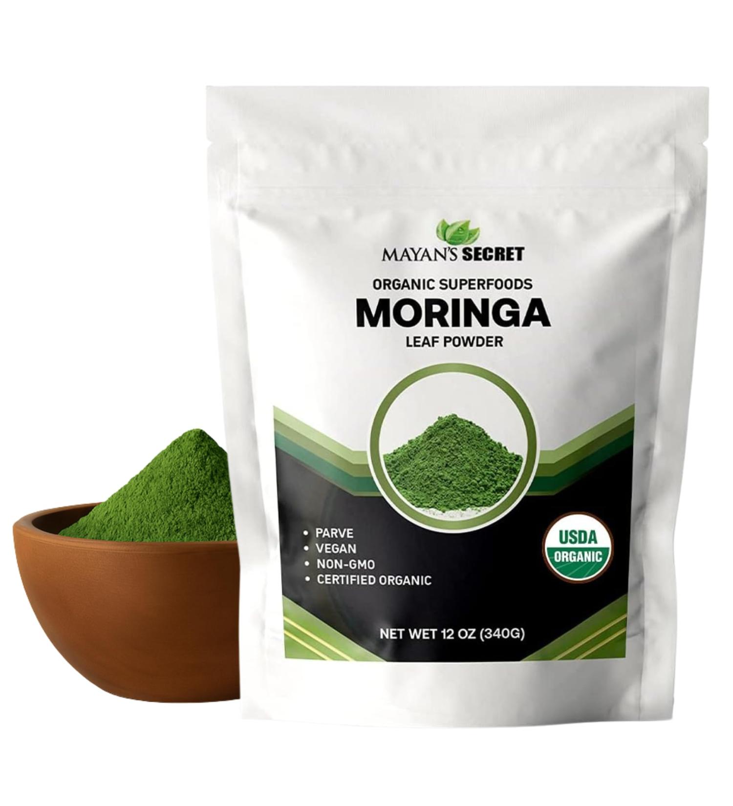 Mayan's Secret - Pure Moringa Powder Organic 12oz Superfood for Energy & Immunity | Non-GMO Vegan Gluten-Free 12 Ounce (Pack of 1) - Buy Online on GoSupps.com