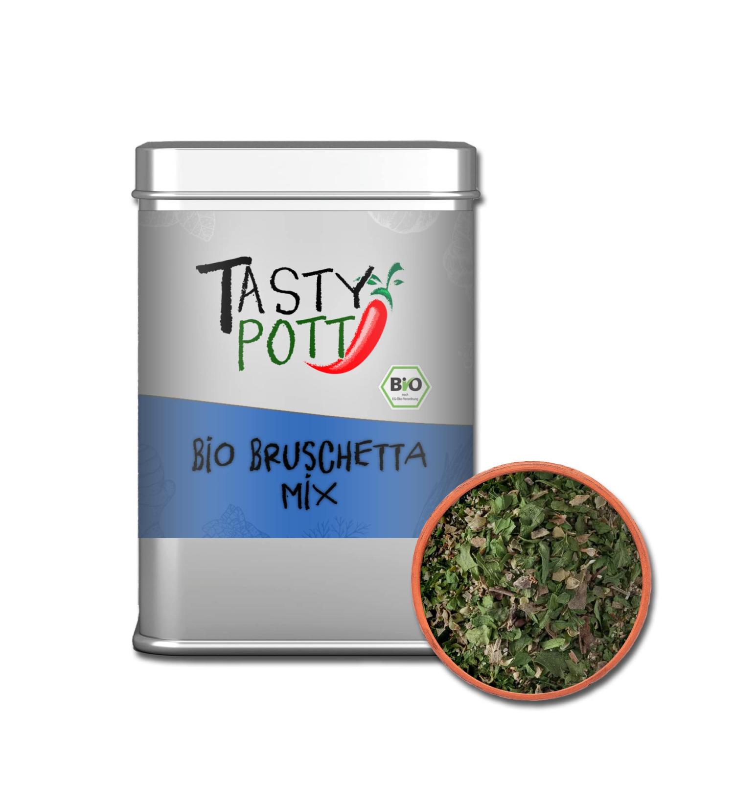 Jeske Sports Supplies Tasty Pott Herb mixtures 1 I spices I herbs I spice mixtures I herbs I spices I spice powder Bio Bruschetta Mix without garlic 90 g - Buy Online on GoSupps.com