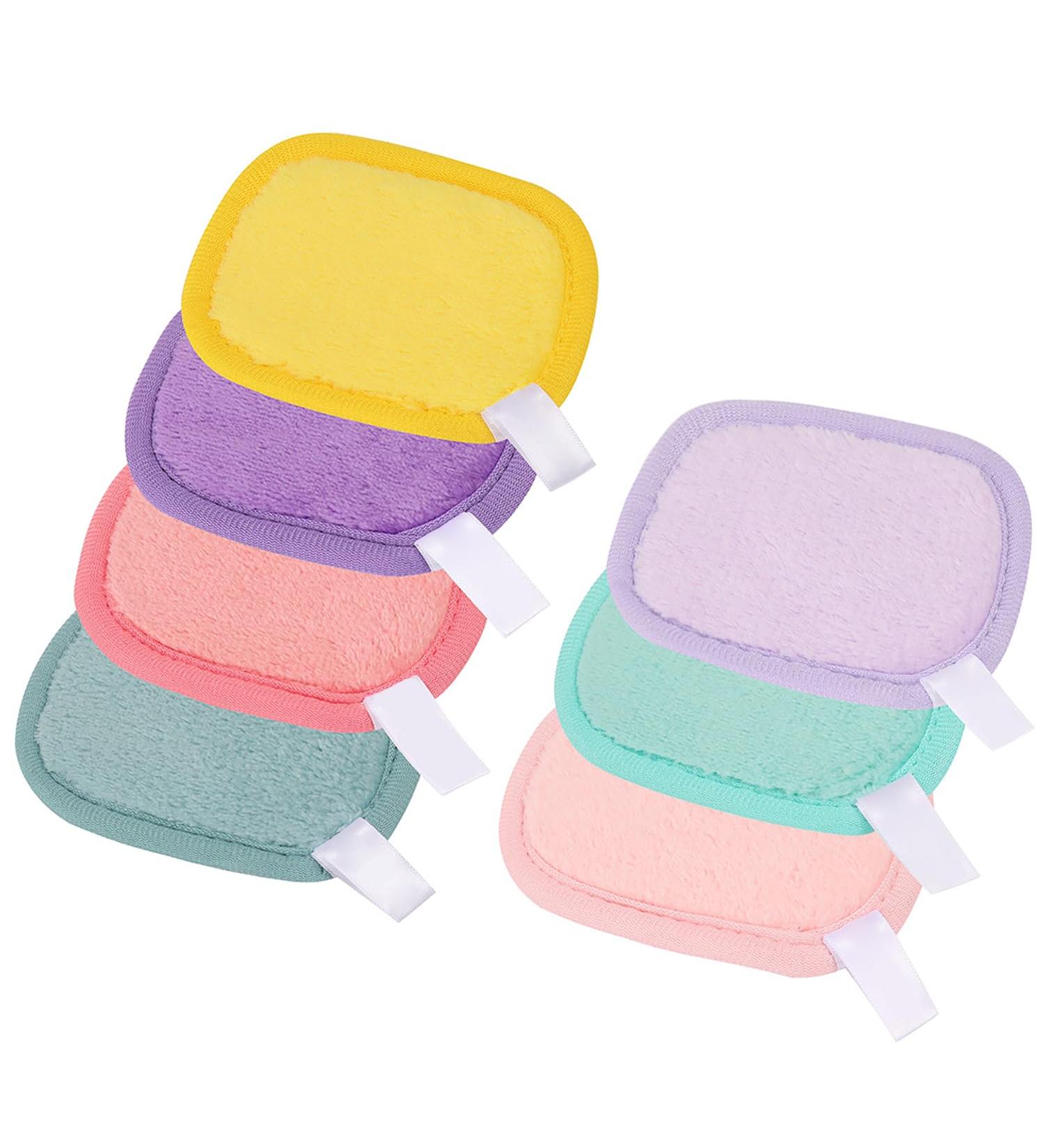 SHUBEIEUMI 7 Pack Washable Reusable Makeup Remover Pads Soft Reusable Makeup Remover Cloths for Face Eyes Lips - Buy Online on GoSupps.com