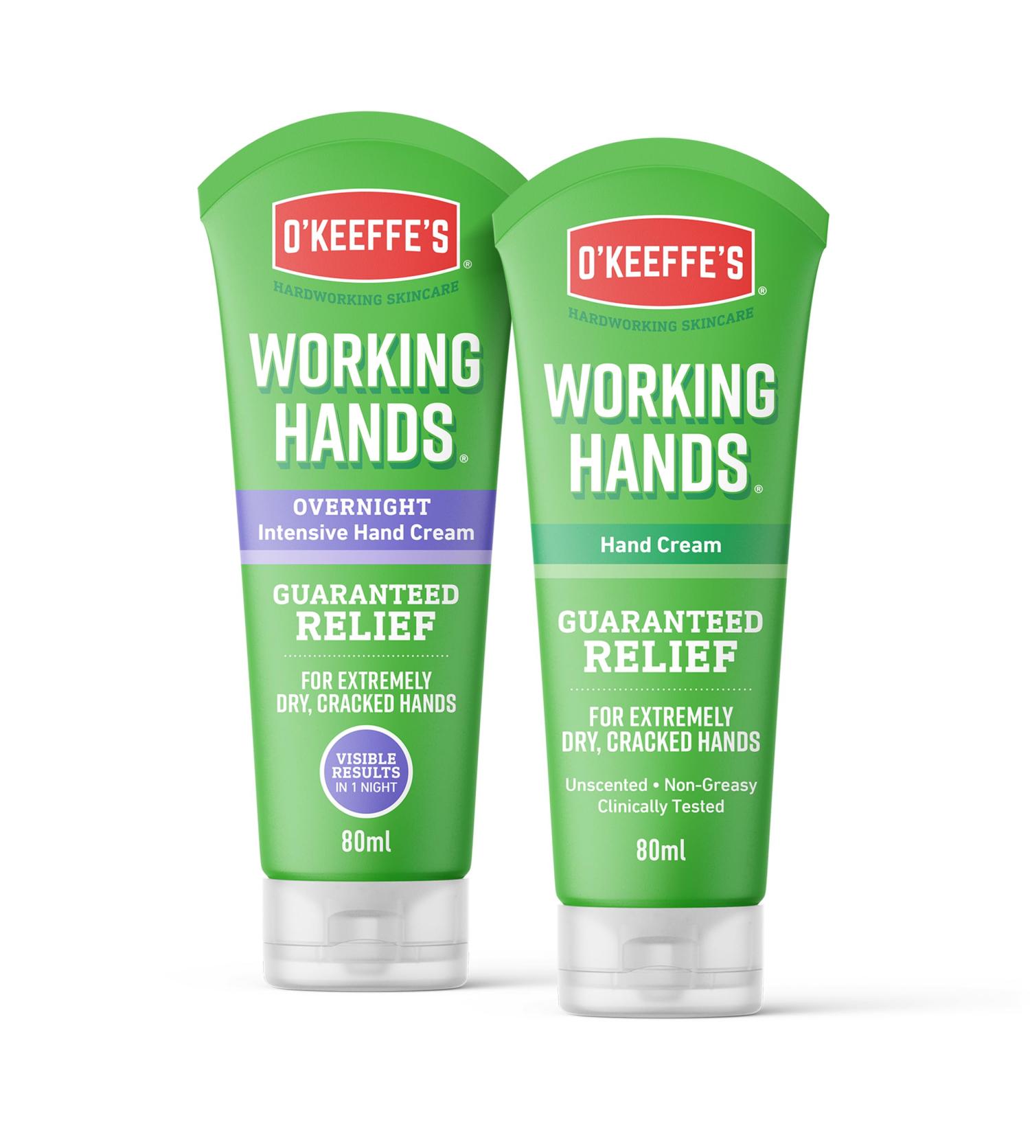 O'Keeffe's Working Hands Overnight 80ml & Working Hands 80ml (Twin Pack - Hands) 80 g (Pack of 2) Single - Buy Online on GoSupps.com