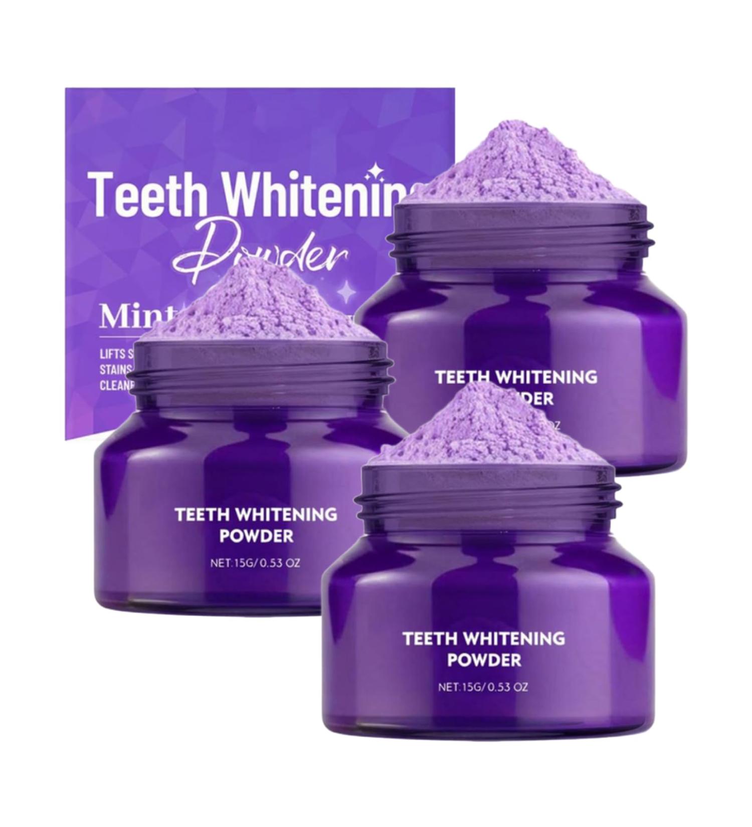 Poudre Blanchiment Des Dents Blanches Poudre claircissante violette - Masque les taches - Poudres blanchissante pour dentifrice sans danger pour l' mail pour les taches de caf th aliments (3) - Buy Online on GoSupps.com