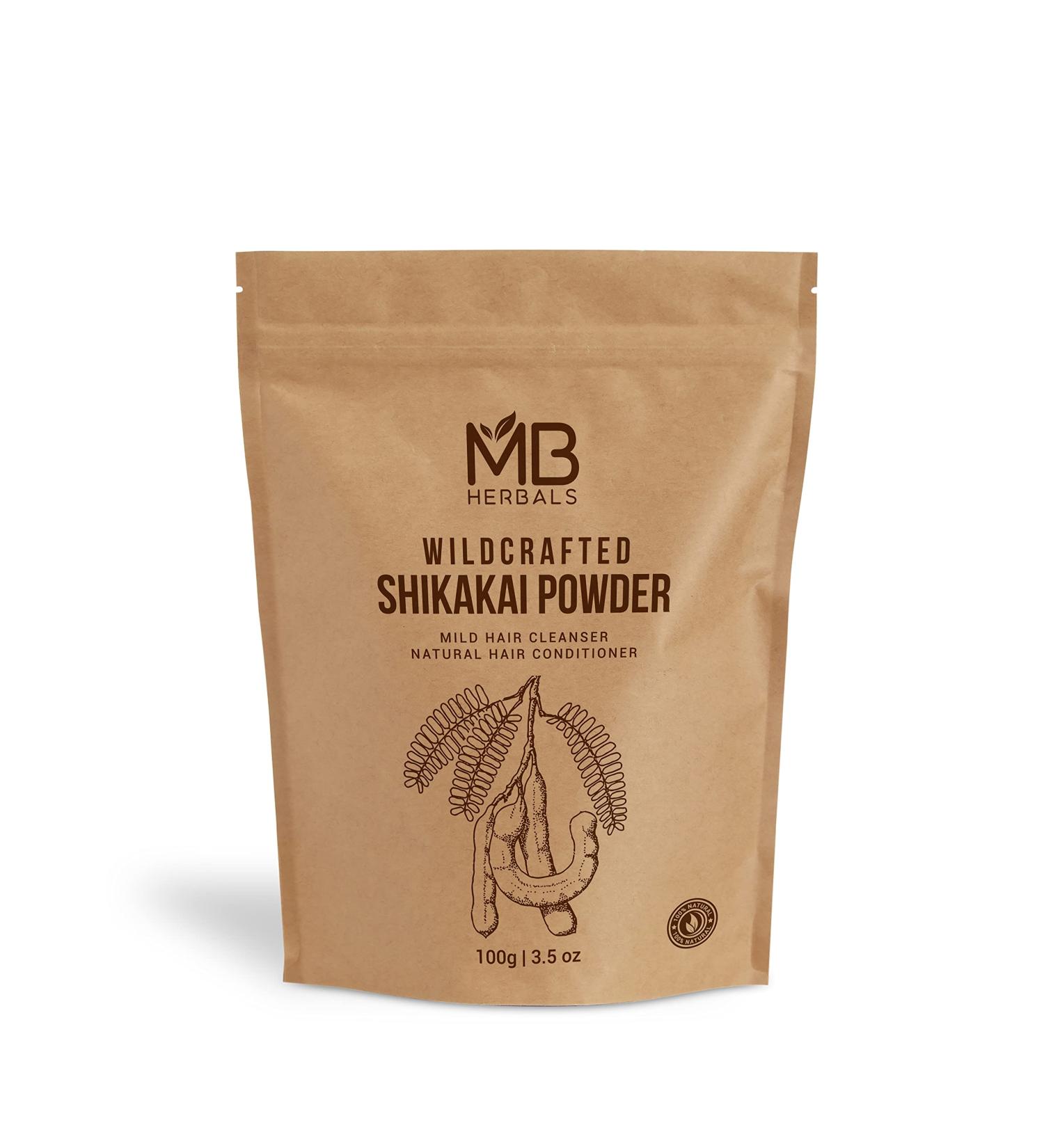 MB Herbals Pure Shikakai Powder 100g | 3.5 Oz - 100% Acacia concinna Pods Powder for Natural Hair Cleansing and Conditioning - Buy Online on GoSupps.com