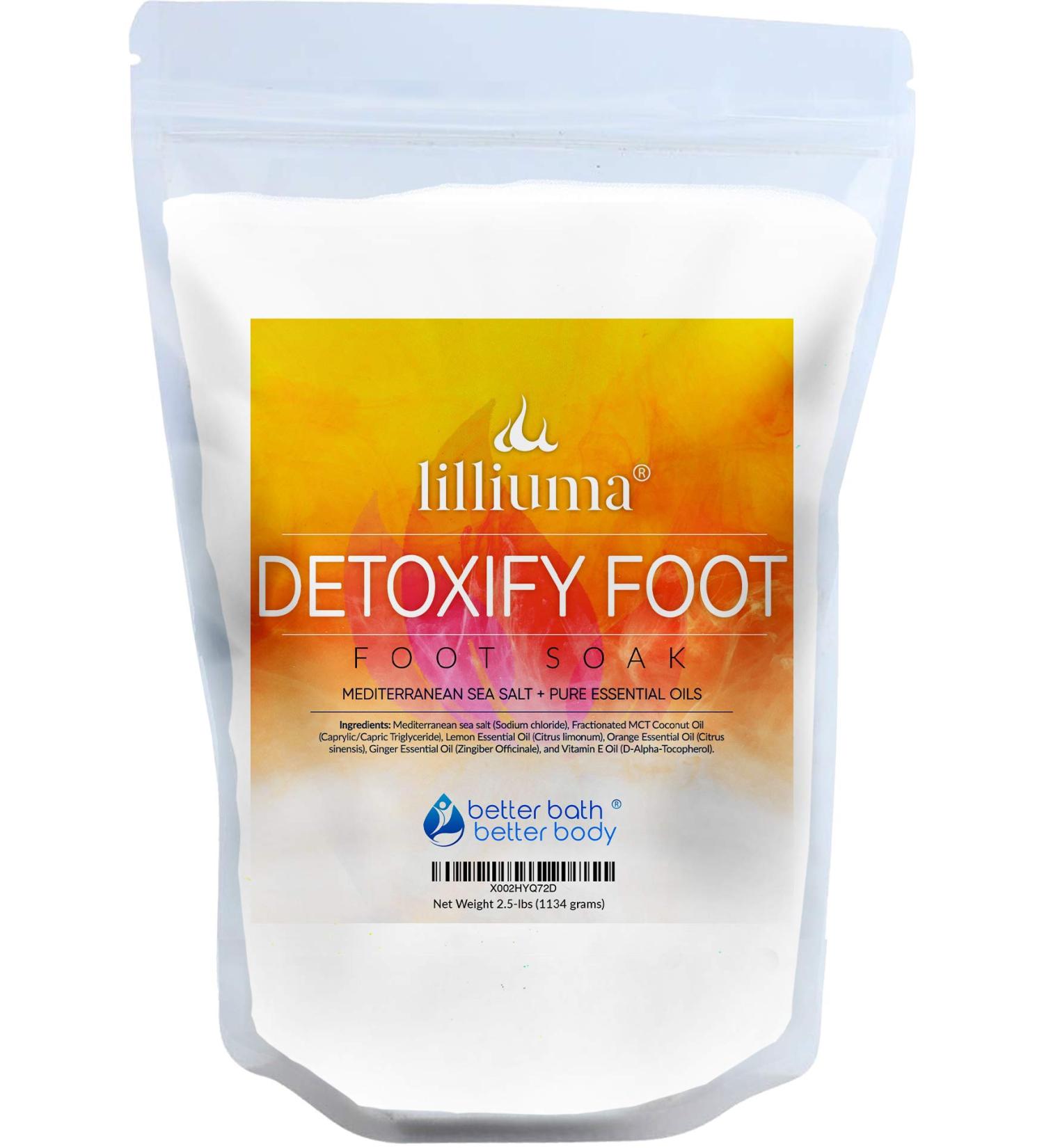 Detoxify Foot Soak 40oz with Mediterranean Sea Salt, Lemon, Orange & Ginger Essential Oils - Natural Ingredients - 2.5lb Pack - Buy Online on GoSupps.com