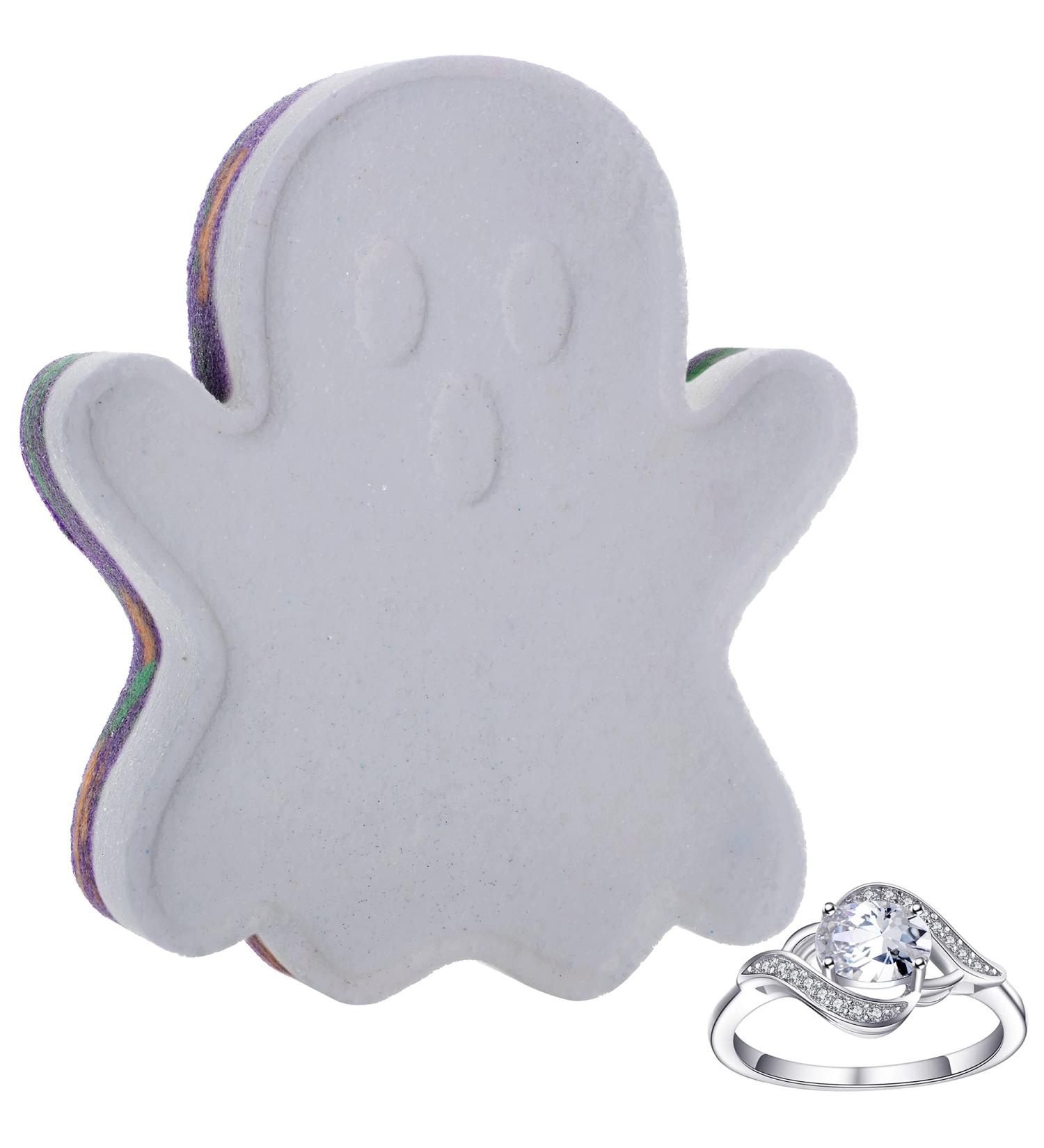 Jackpot Candles Halloween Ghost Bath Bomb with Size 10 Ring Inside Large Made in USA