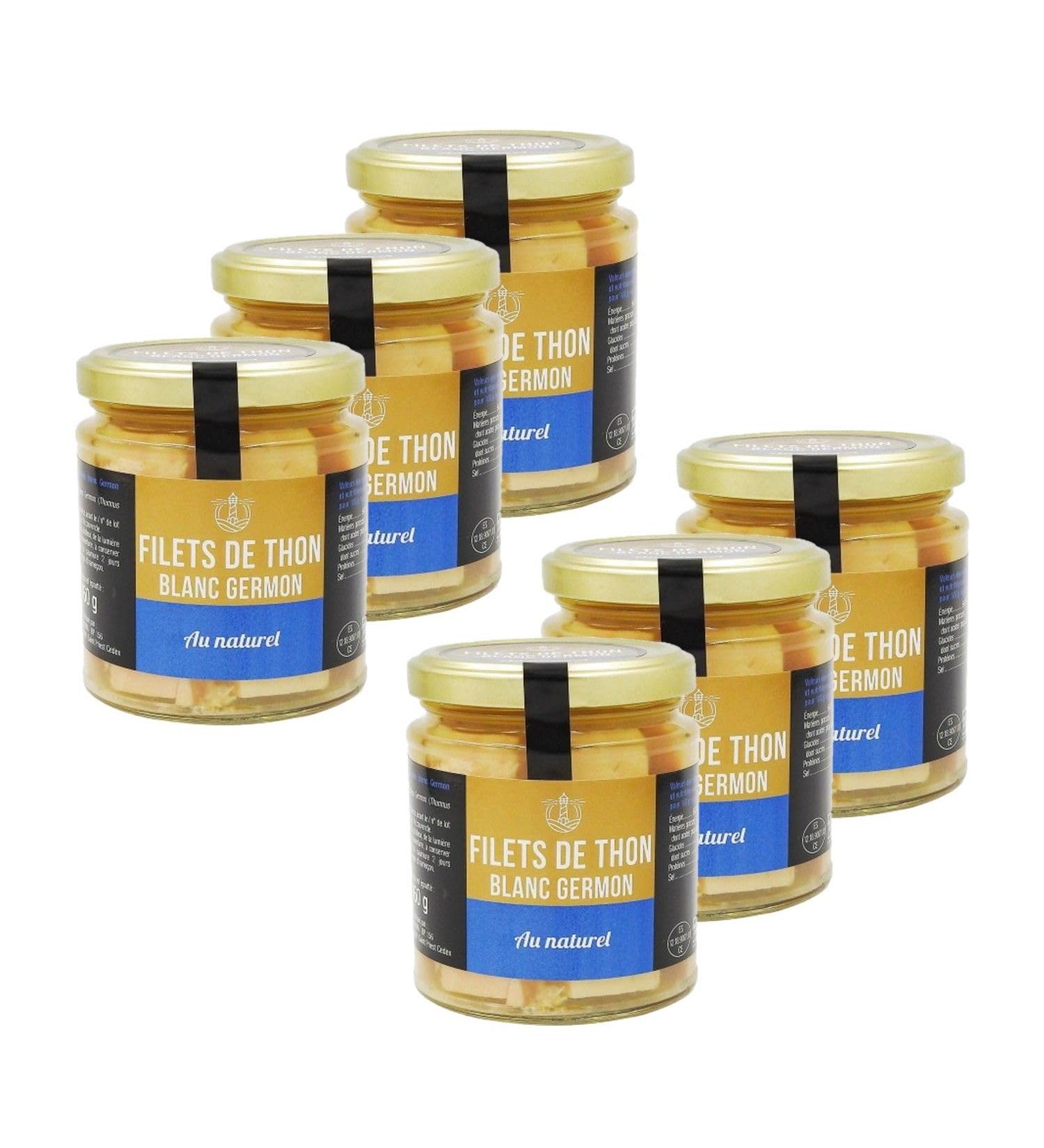 Lot of 6x Albacore tuna fillets in brine - 250g jar - Buy Online on GoSupps.com