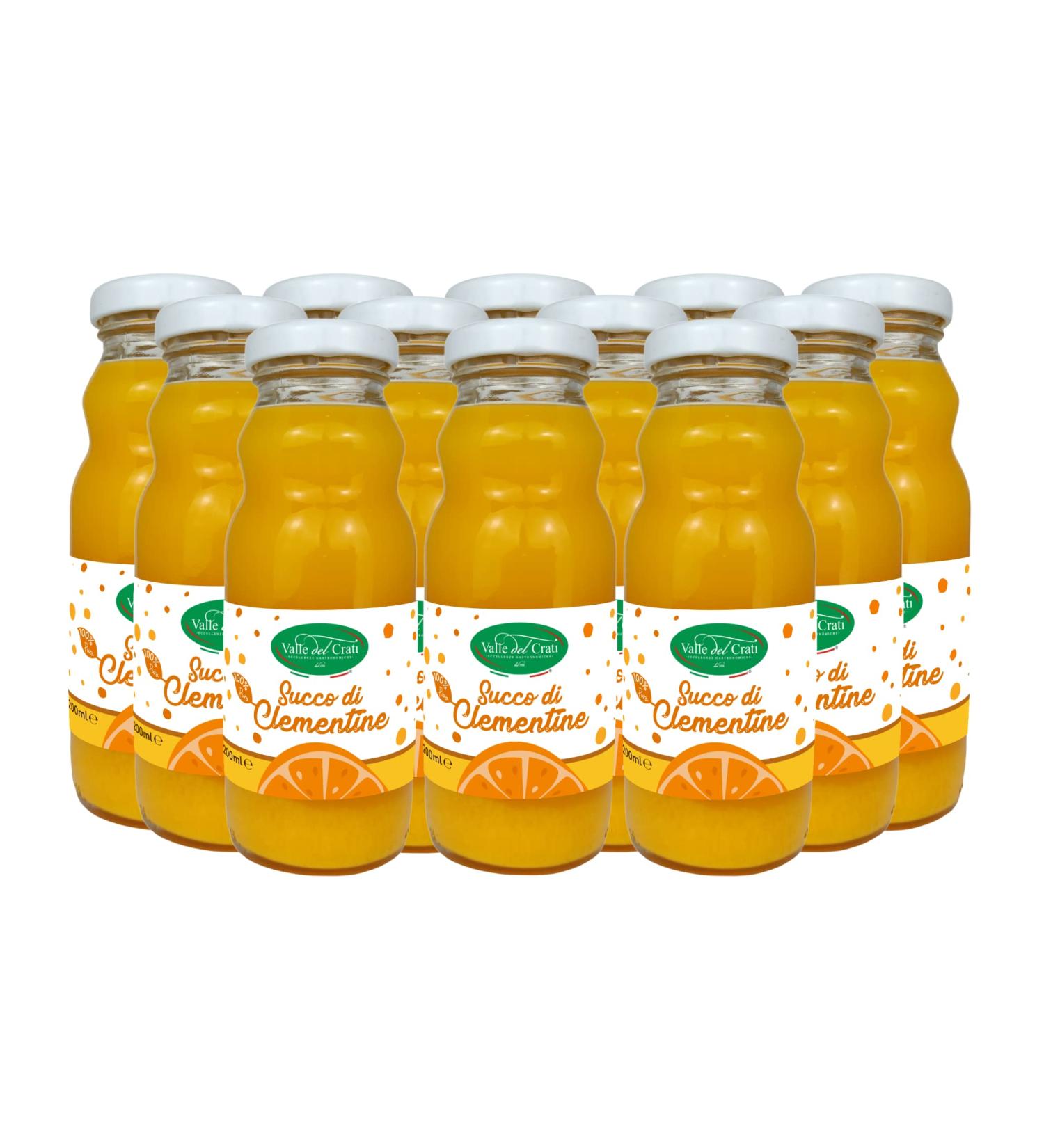 Valle del Crati Clementine Juice 100% Pure No Added Sugars and No Colourings or Preservatives Delicious and Refreshing Juice 12 bottles of 200 ml - Buy Online on GoSupps.com