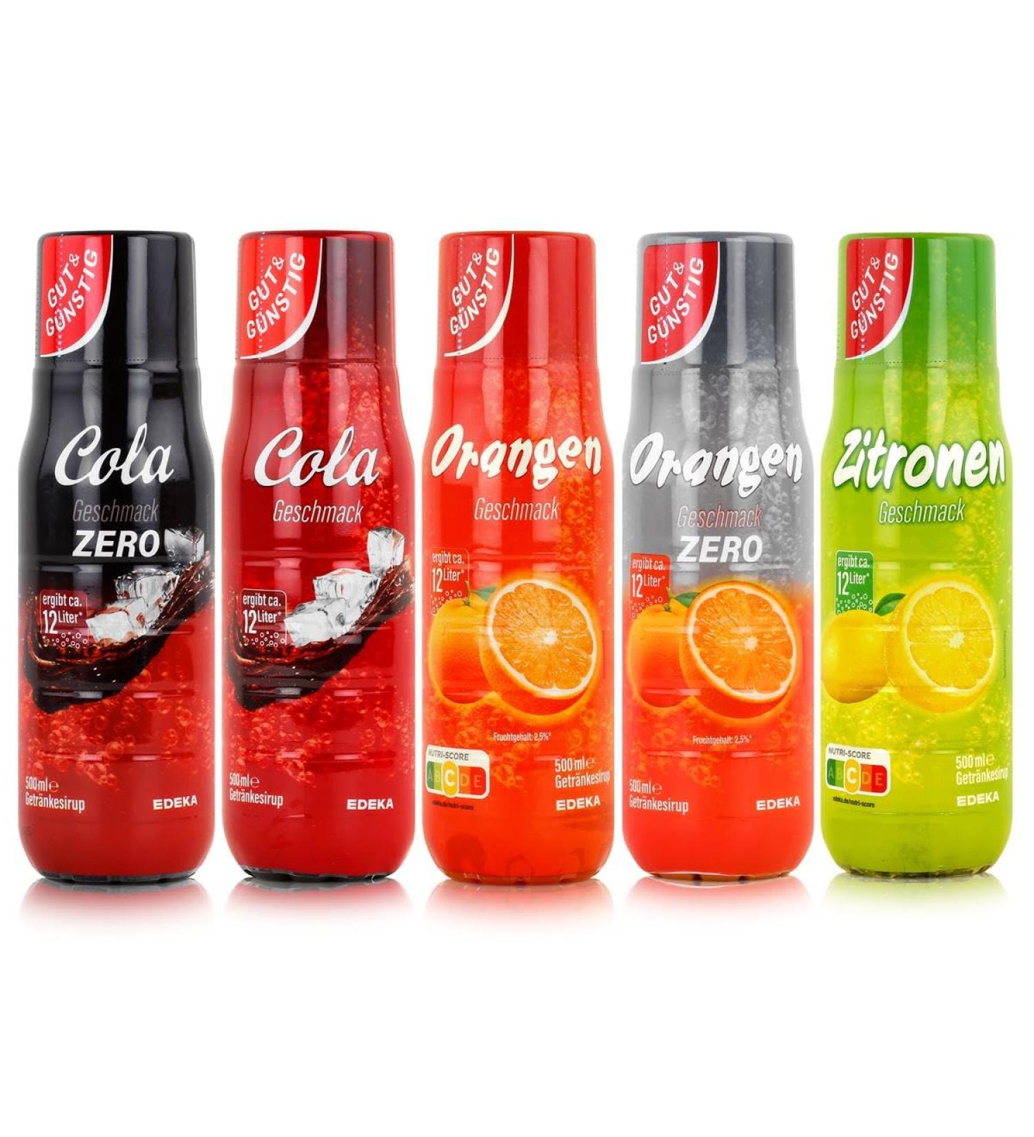 Good & Cheap Syrup Mix - 5x500ml Variety Pack: Orange Lemon Cola & Zero Sugar Options - International Shipping Available - Buy Online on GoSupps.com