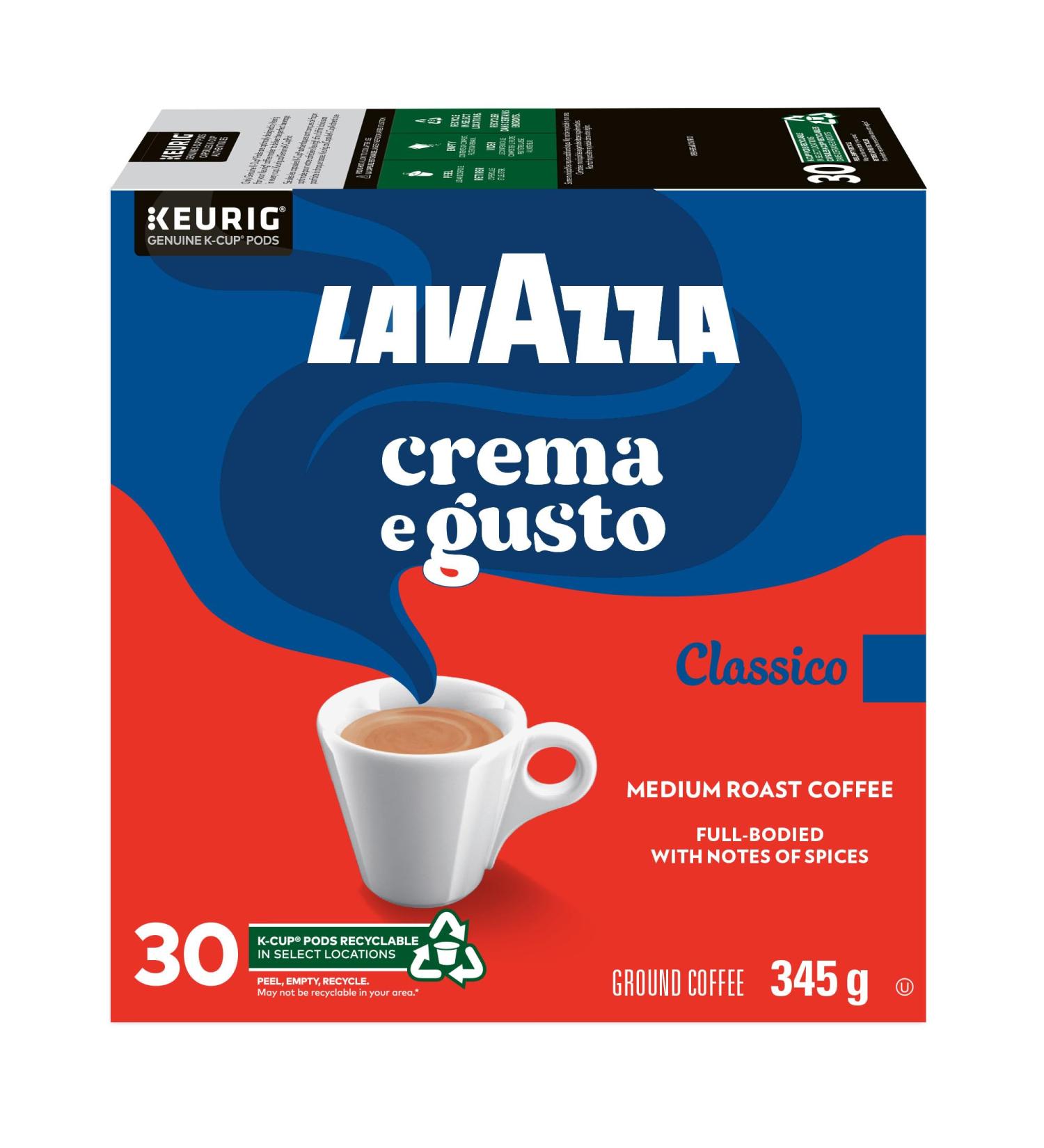 Lavazza Crema e Gusto Medium Roast K-Cup Coffee Pods 120 Count For Keurig Coffee Makers Crema e Gusto 30 count (Pack of 4)