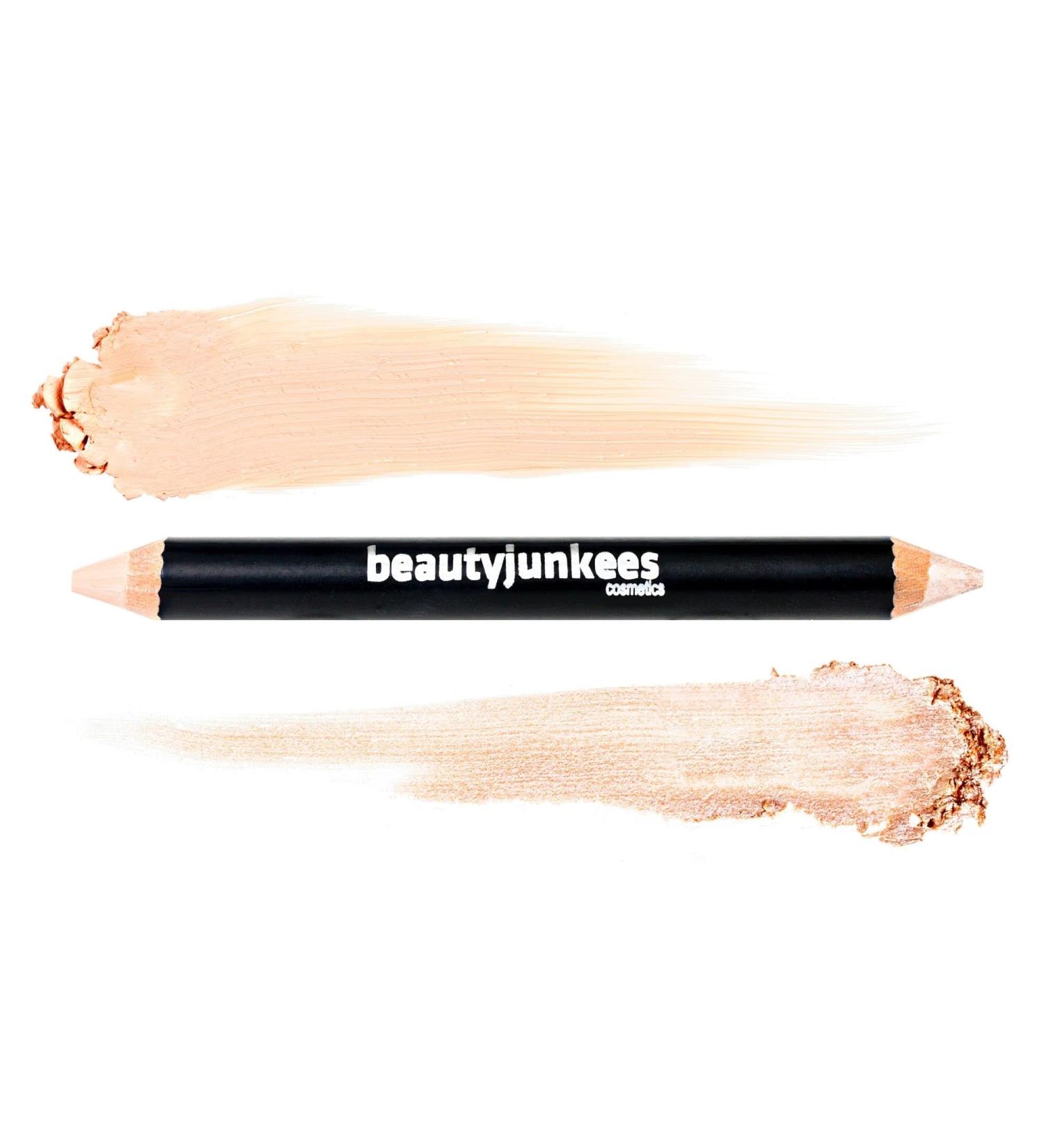 Eye Brightener Stick Highlighter & Eyebrow Concealer Duo Pencil - Cool Beige Brow Crayon for Matte Definition and Inner Corner Highlighting - Gluten, Paraben, and Cruelty-Free - Buy Online on GoSupps.com