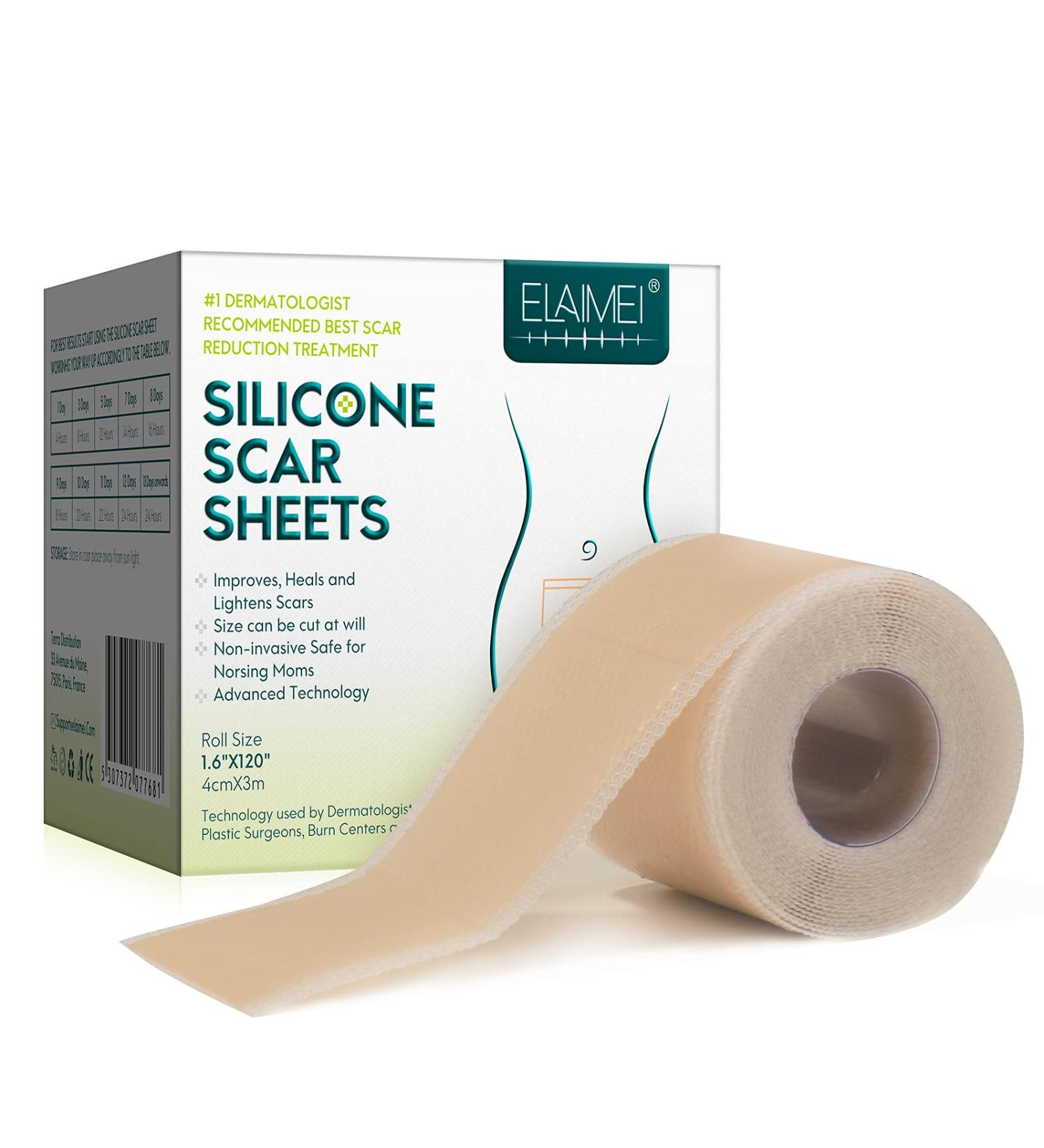 Silicone Scar Sheets Roll - Professional Scar Removal Tape for C-Section, Surgery, Burn, Acne - 1.6 x 120 Roll-3M - Buy Online on GoSupps.com