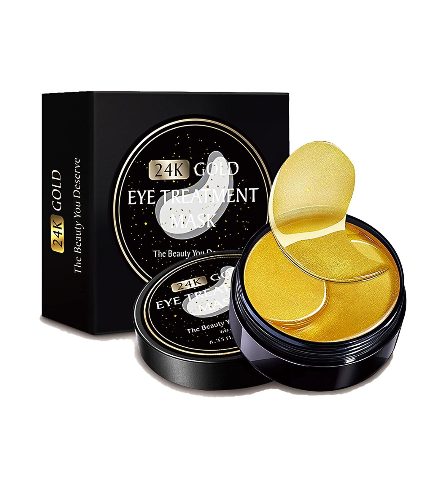 24K Gold Under Eye Masks - Collagen Patches for Dark Circles, Puffiness & Anti-Wrinkle - 30 Pairs - Buy Online on GoSupps.com