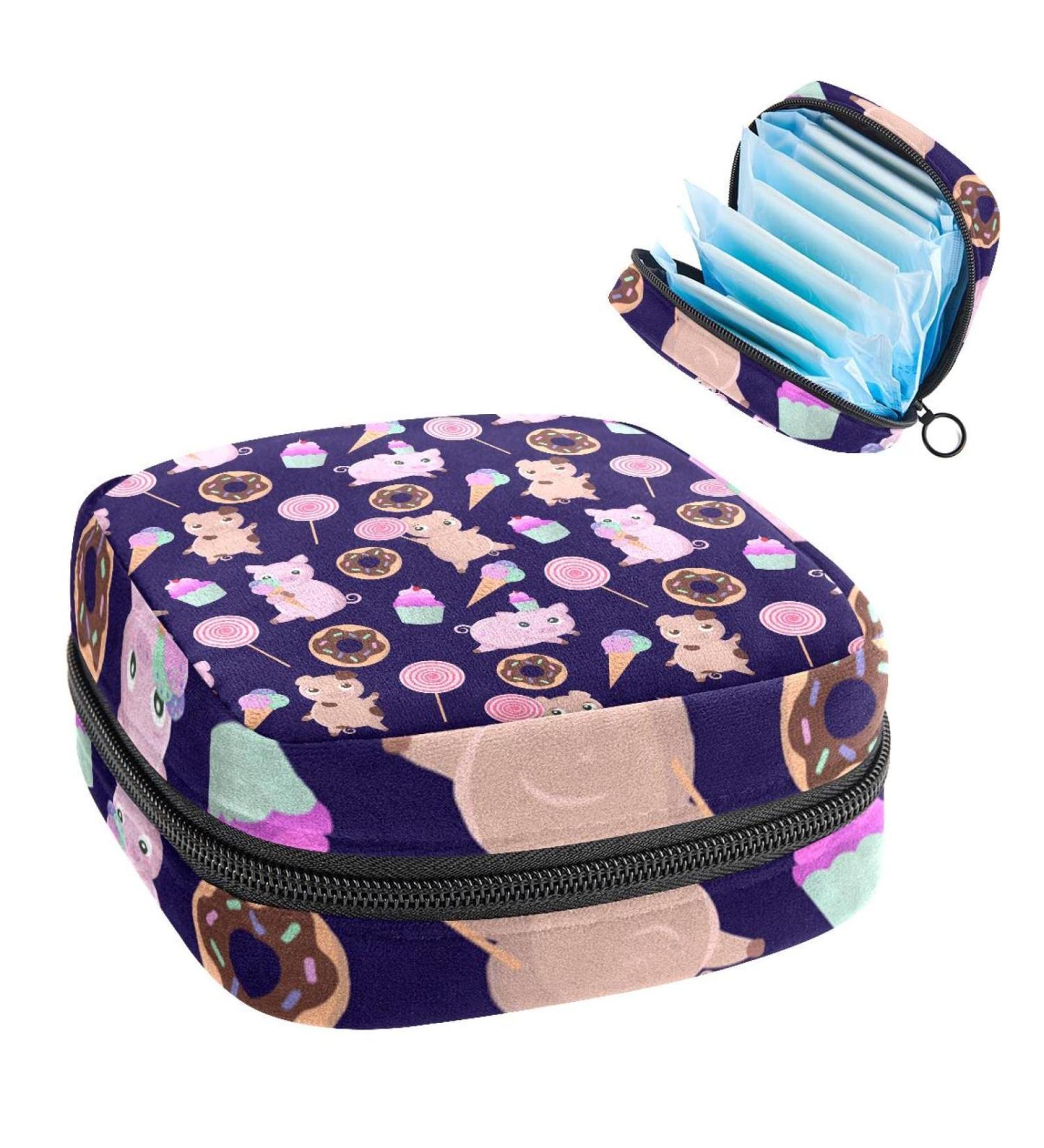 Shop Women's Bonds Stilling Pockets - Cartoon Pig Donut Portable Period Kit Bag | Feminine Products for Girls - Color3 - Buy Online on GoSupps.com