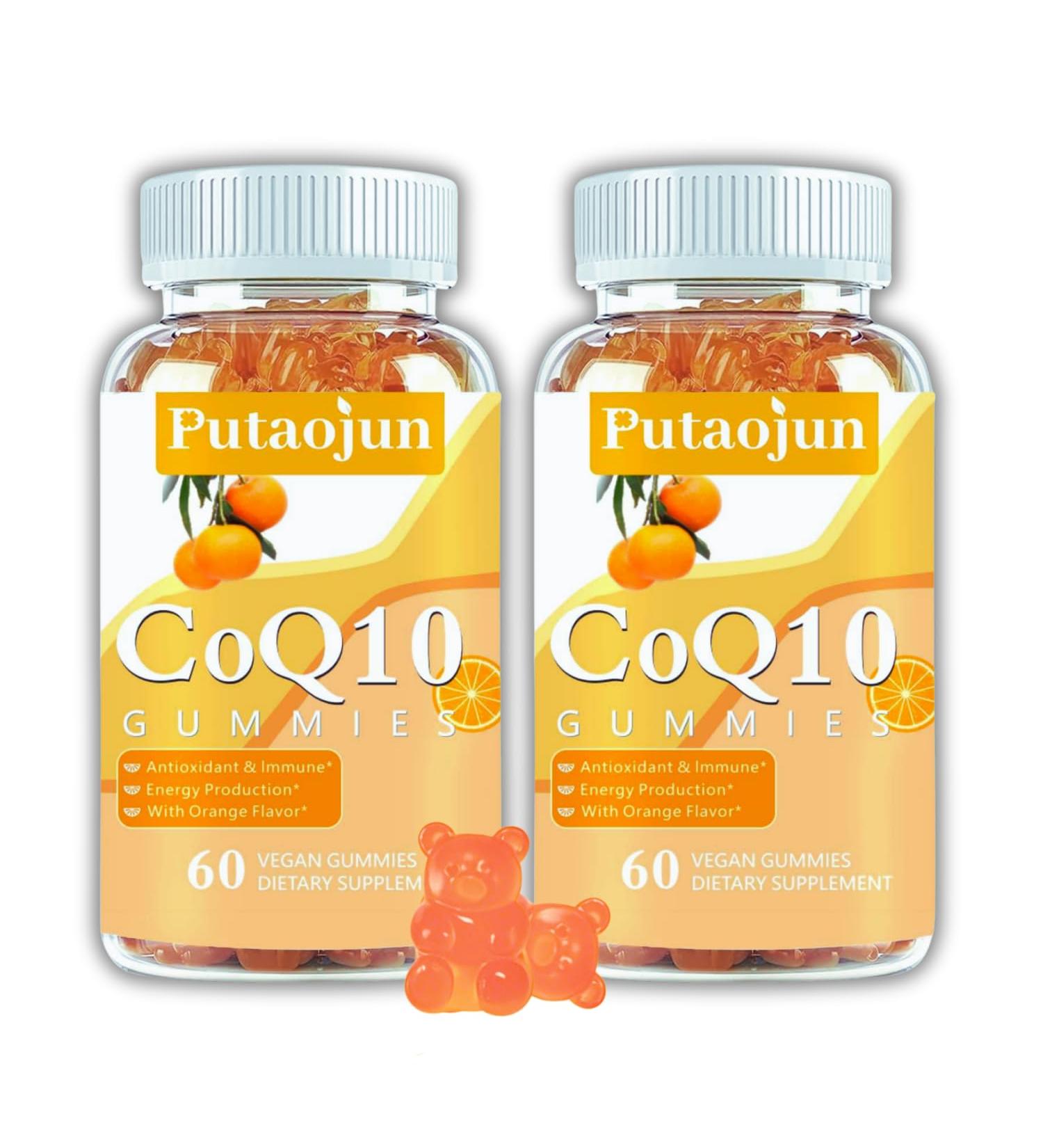 coq10 Gummies | coq10 Gummies for Adults | Orange Flavor | Sugar Free Coenzyme Q10 Vitamins Muscle & Bone Energy | Ultra High Absorption, Cellular Energy, Antioxidant (120 Count (Pack of 2)) 60 Count (Pack of 2) - Buy Online on GoSupps.com