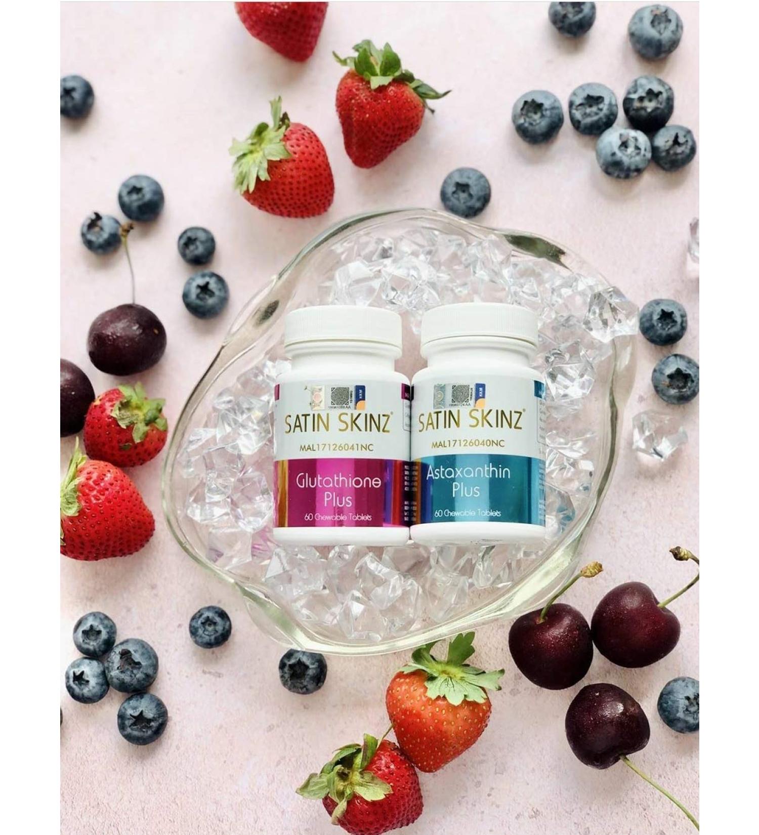 Satin Skinz Glutathione & Astaxanthin Anti-Aging Antioxidant Treatment for Hyperpigmentation - Buy Online on GoSupps.com