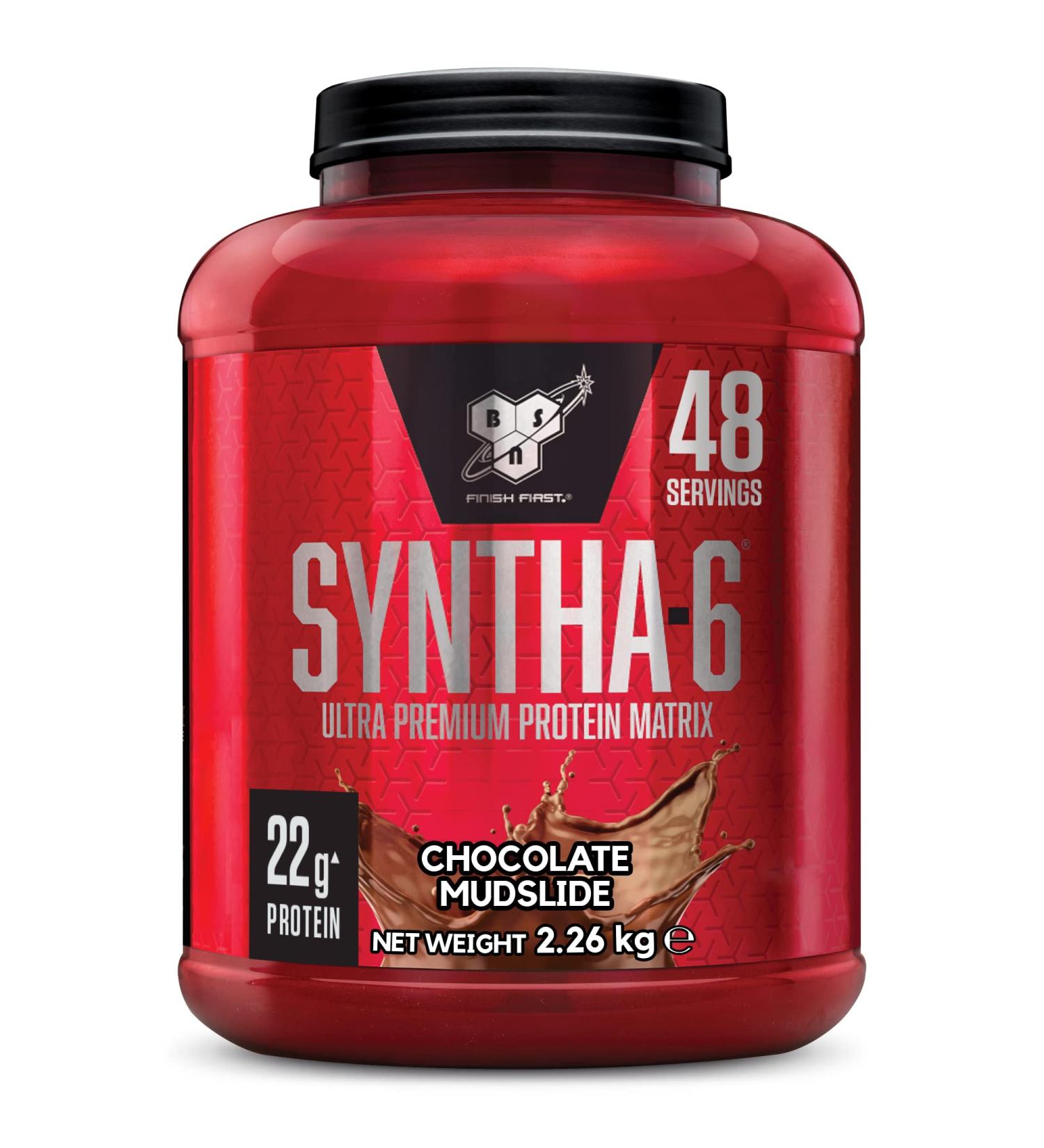 BSN Syntha 6 Ultra-Protein Powder - Chocolate Mudslide Flavor 48 Servings Low Sugar Ideal for Muscle Growth & Repair 2.26 kg - Buy Online on GoSupps.com