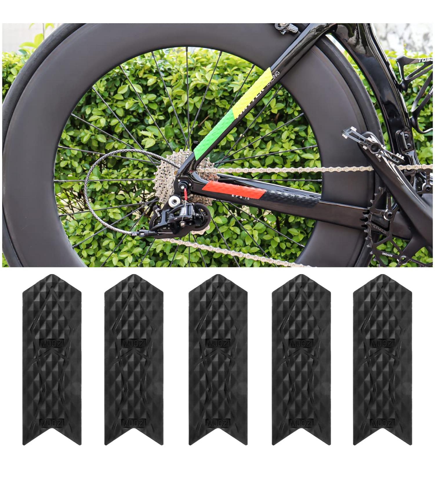 MUQZI 5 Pack Bike Frame Guard - Silicone Chainstay Protector for Mountain, BMX, Road Bikes - Small Black (Pack of 5) - Buy Online on GoSupps.com