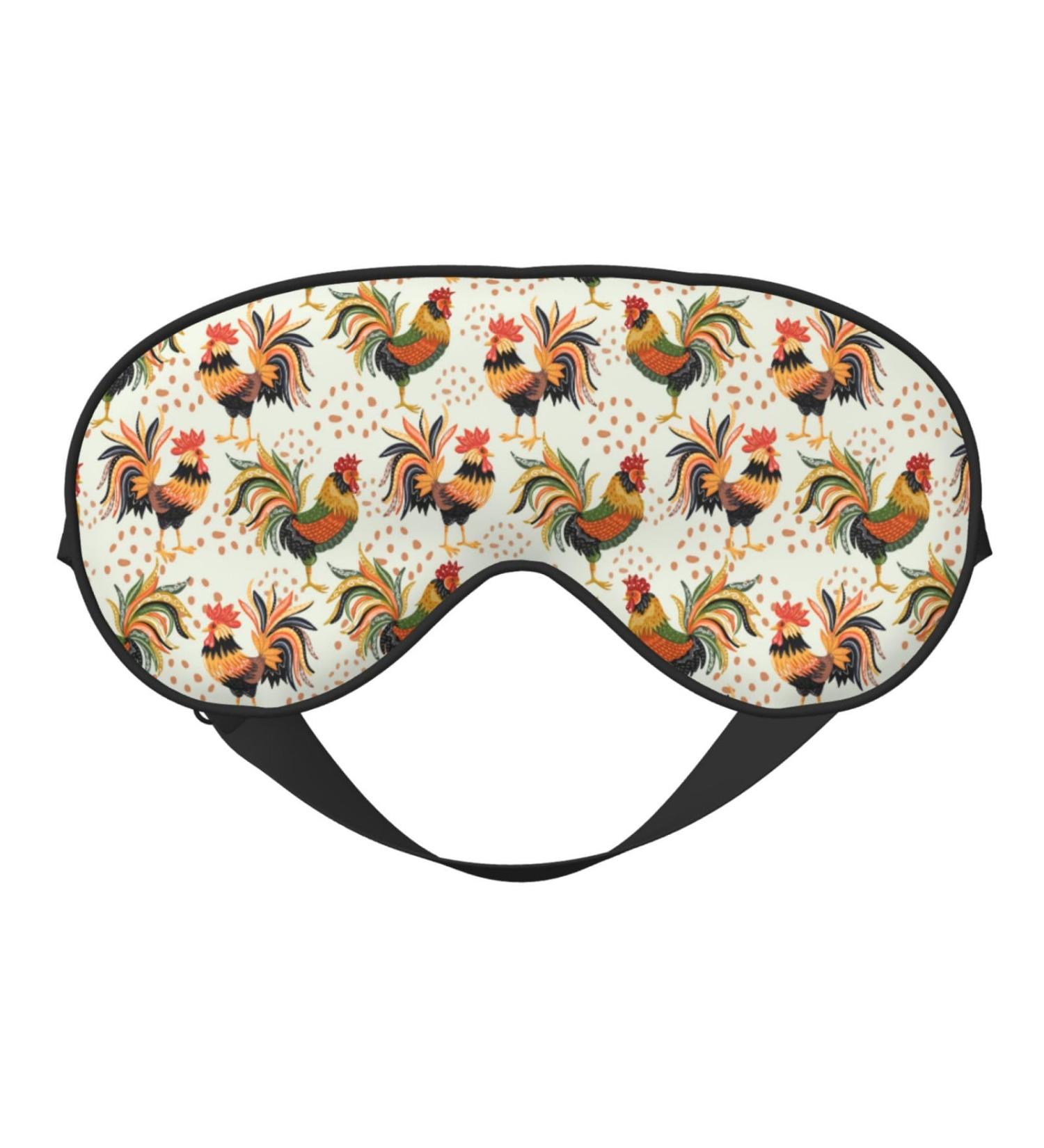 Colorful Roosters Sleep Mask | Adjustable Double-Sided Eye Mask | Soft Sleeping Eye Covers for Perfect Shading & Reduced Eye Edema - Shop Now - Buy Online on GoSupps.com