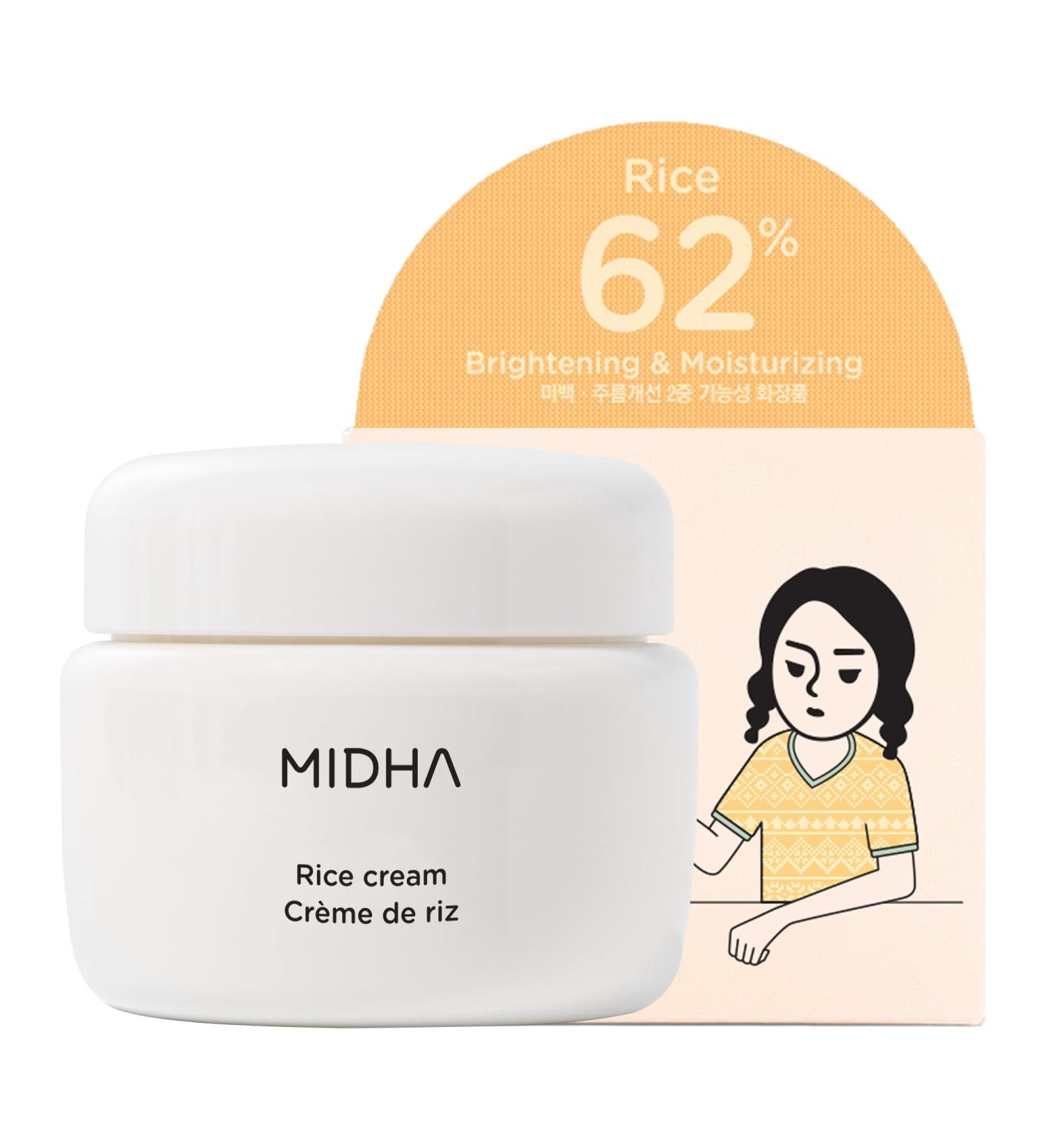 Buy MIDHA Rice Cream 1.7oz | 63% Rice Water Day Cream - Hydrating & Nourishing for All Skin Types - International Shipping Available - Buy Online on GoSupps.com