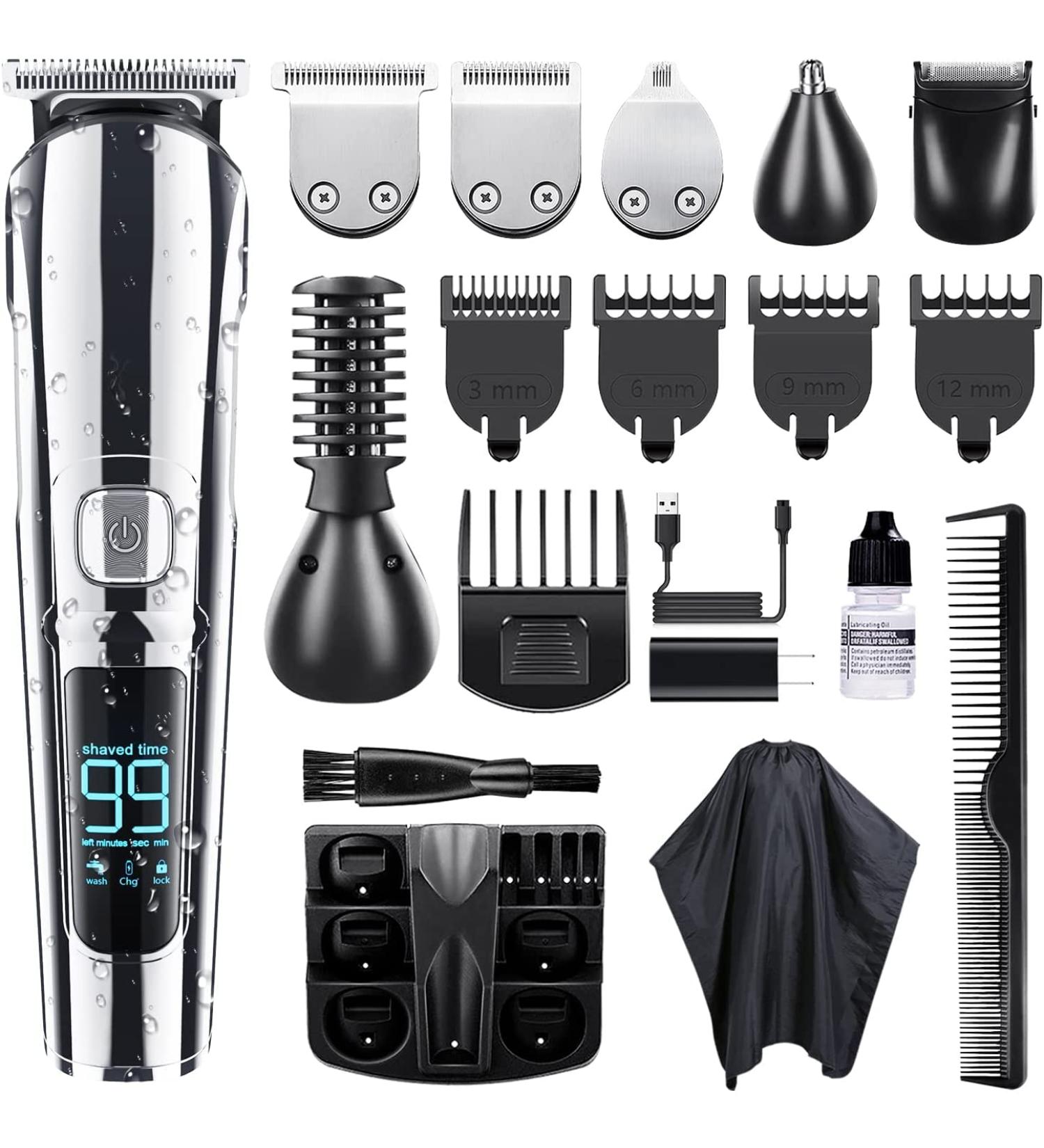 KIKOMO Beard Trimmer - Cordless All-in-One Waterproof Hair Clippers with LED Display, USB & Wall Charger - Buy Online on GoSupps.com