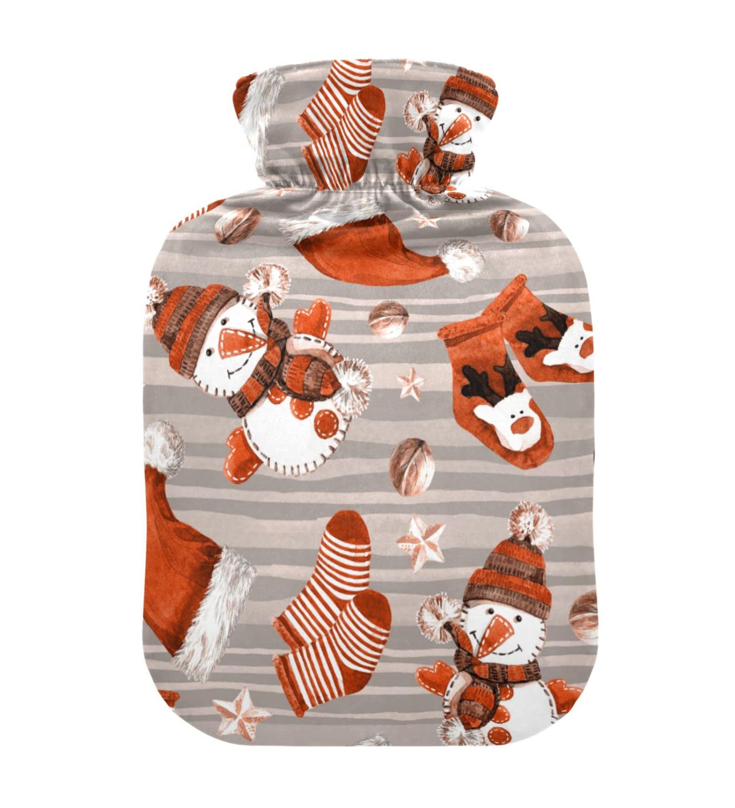 Heat Bottle - Christmas Snowman Design | 1L Hot Water Bottle for Pain Relief | Ideal Heating Bag for Children & Adults | International Shipping - Buy Online on GoSupps.com
