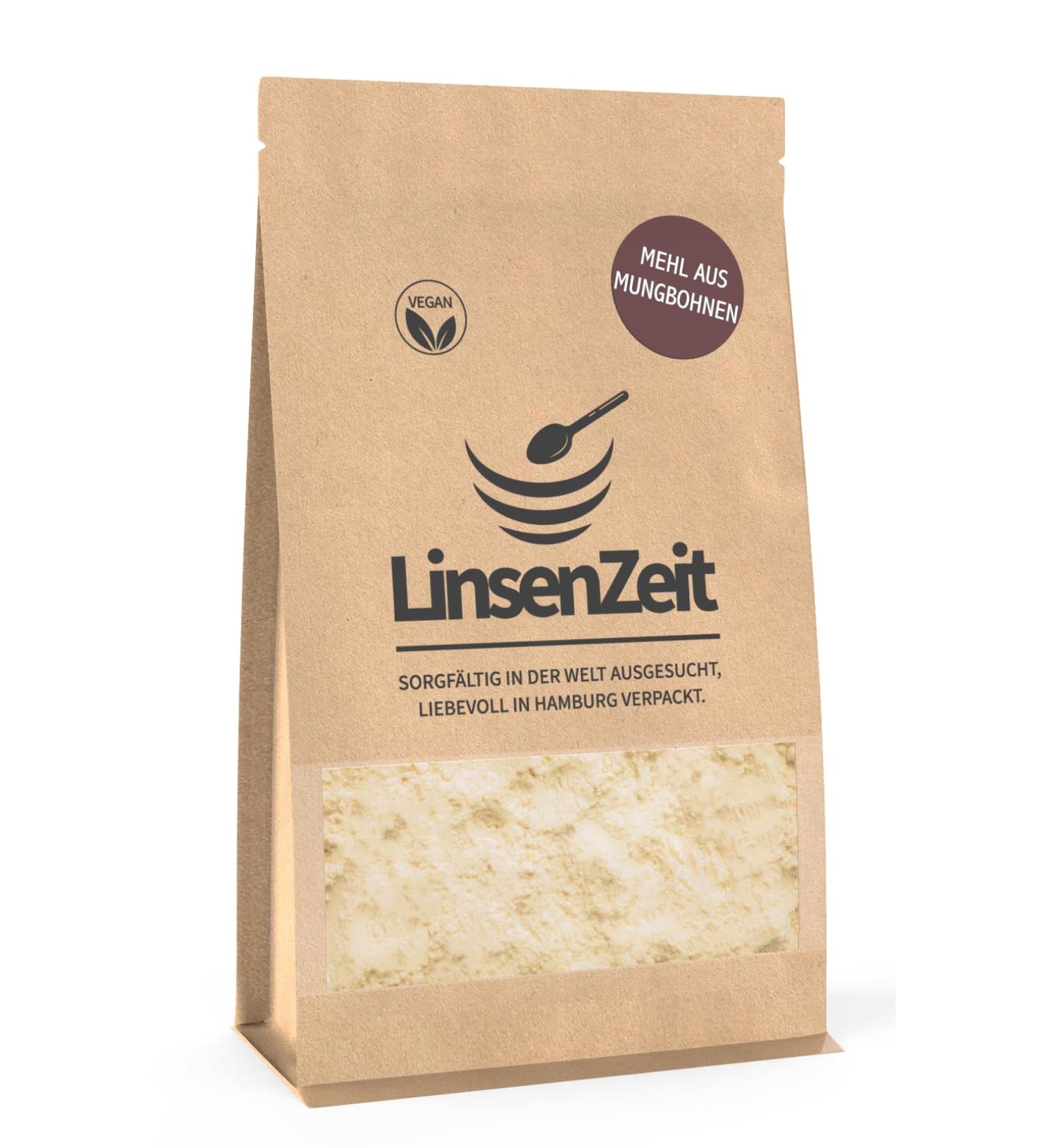Lentil Time Mung Bean Flour 600g - Natural Vegan Protein Source - Additive-Free Premium Quality Flour - Buy Online on GoSupps.com
