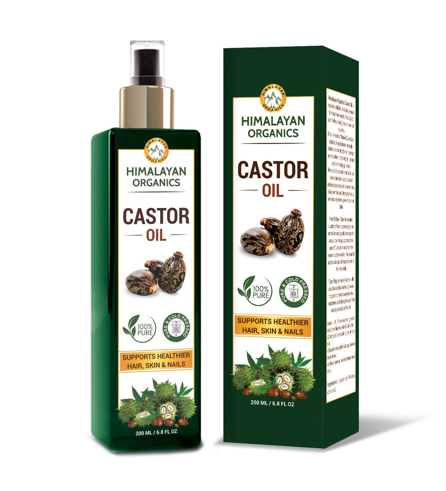 Himalayan Organics Cold Press - 100% Pure - Castor Oil for Stronger Hair  Skin & Nails - 200 ml