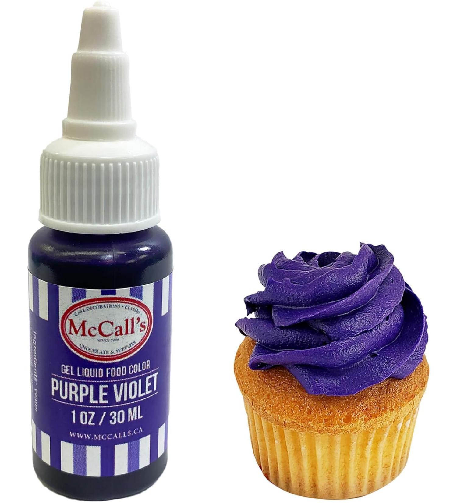 McCall's Liquid Gel Food Color 1 oz (Purple Violet 30 ml) Purple Violet 30 ml (Pack of 1)