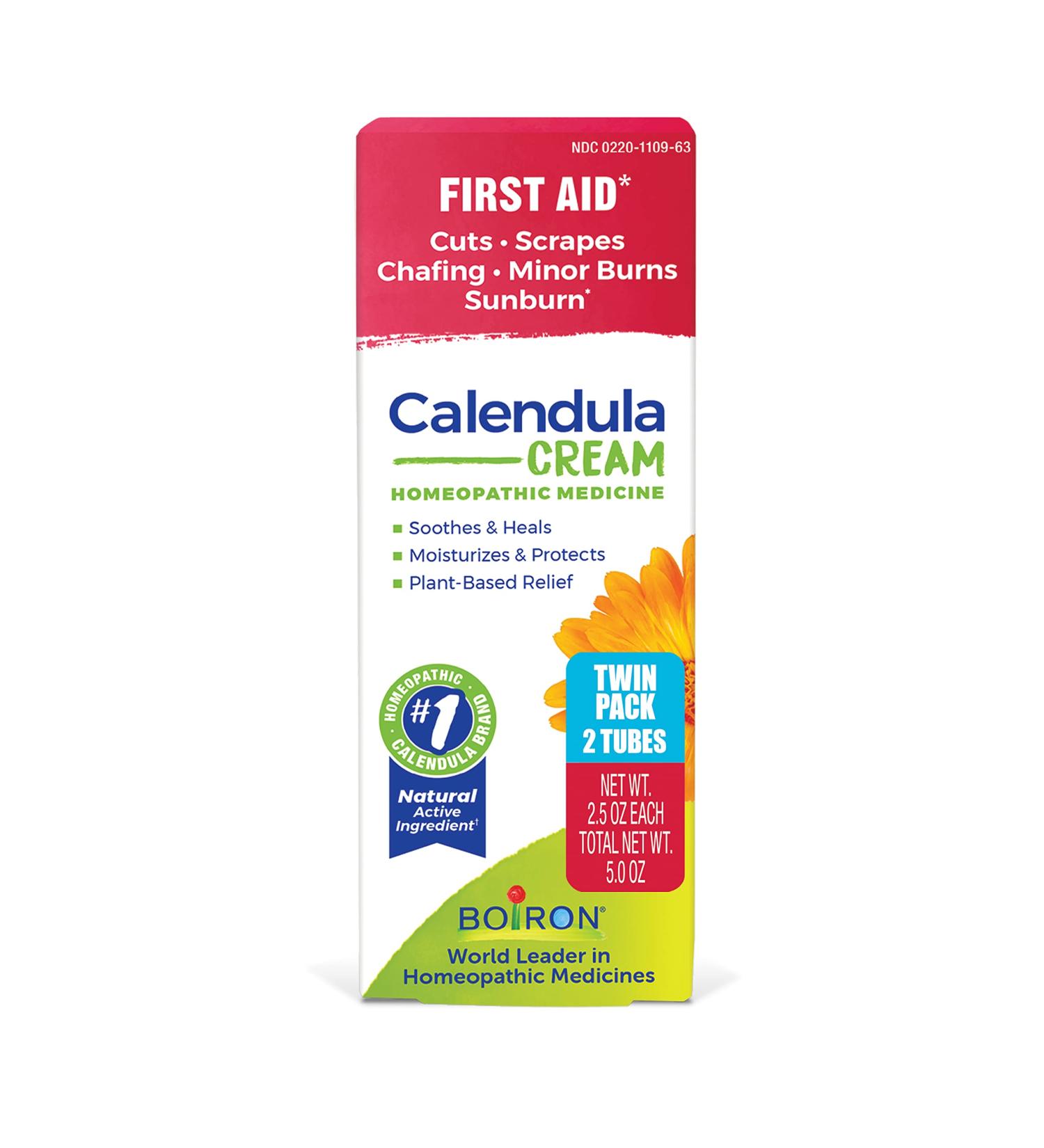 Boiron Calendula Cream for Relief from Rashes Skin Irritations Razor Burn Insect Bites or Sunburns - Non-Greasy and Fragrance-Free - 5 oz (2 Pack of 2.5 oz) 5 Ounce - Buy Online on GoSupps.com