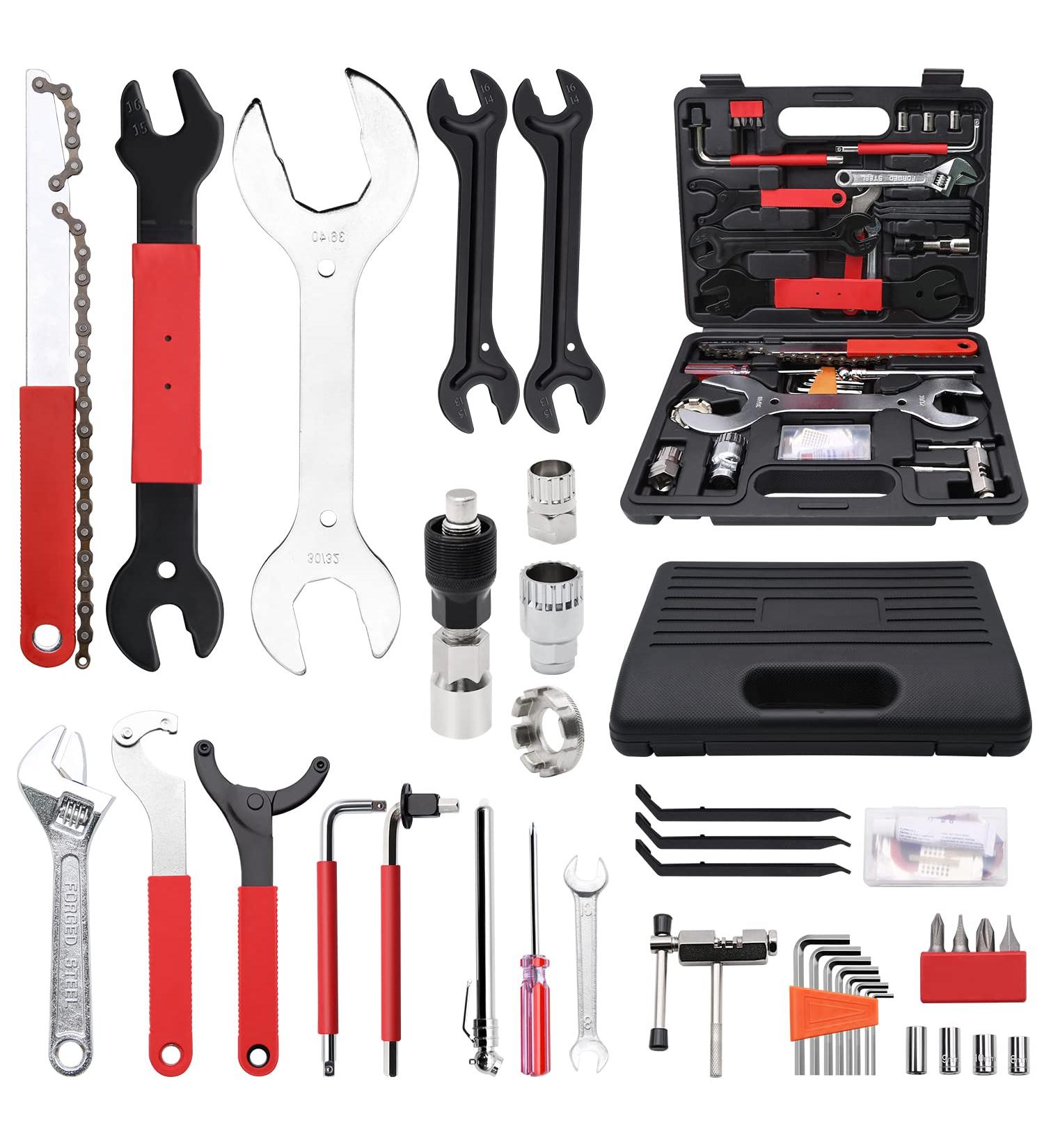44pcs Professional Bike Tool Kit for Mountain & Road Bike Maintenance | Quality Bicycle Repair Set in Black Storage Case - Buy Online on GoSupps.com