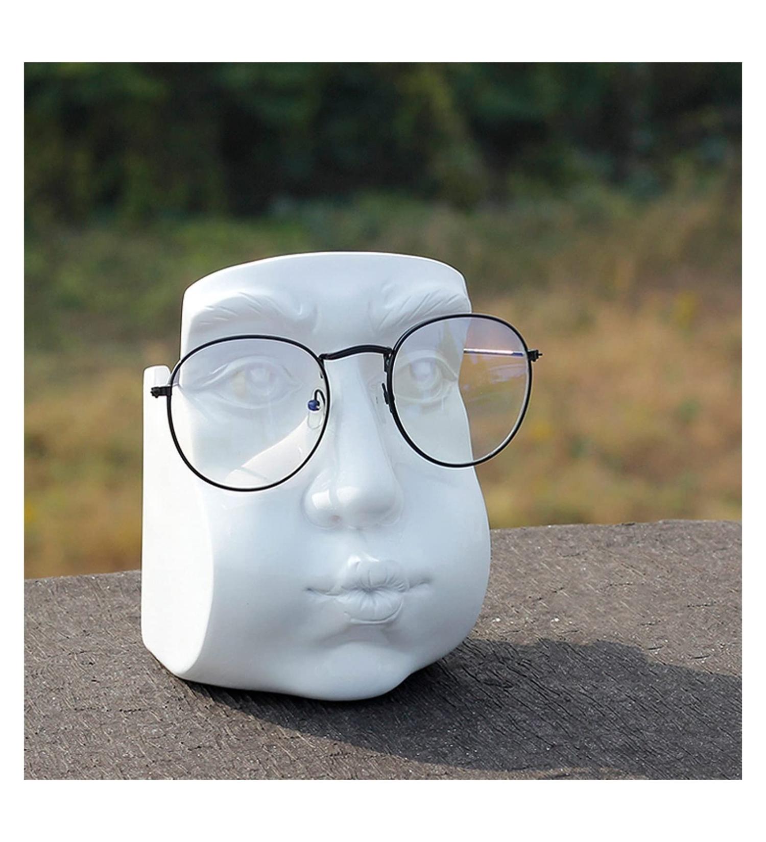 Stylish Glasses Holder Stand & Sunglasses Display Rack | Sculpted Nose Design | Perfect Gift for Spectacles | Color: B - Buy Online on GoSupps.com