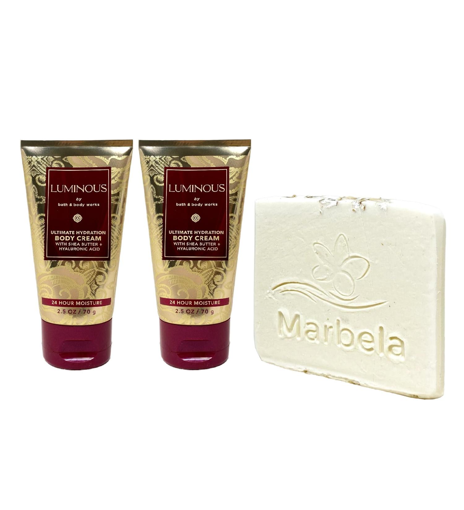 Bath & Body Works Luminous 2 Piece Mini Body Cream Bundle with a Natural Oats Sample Soap - Travel Size - Buy Online on GoSupps.com