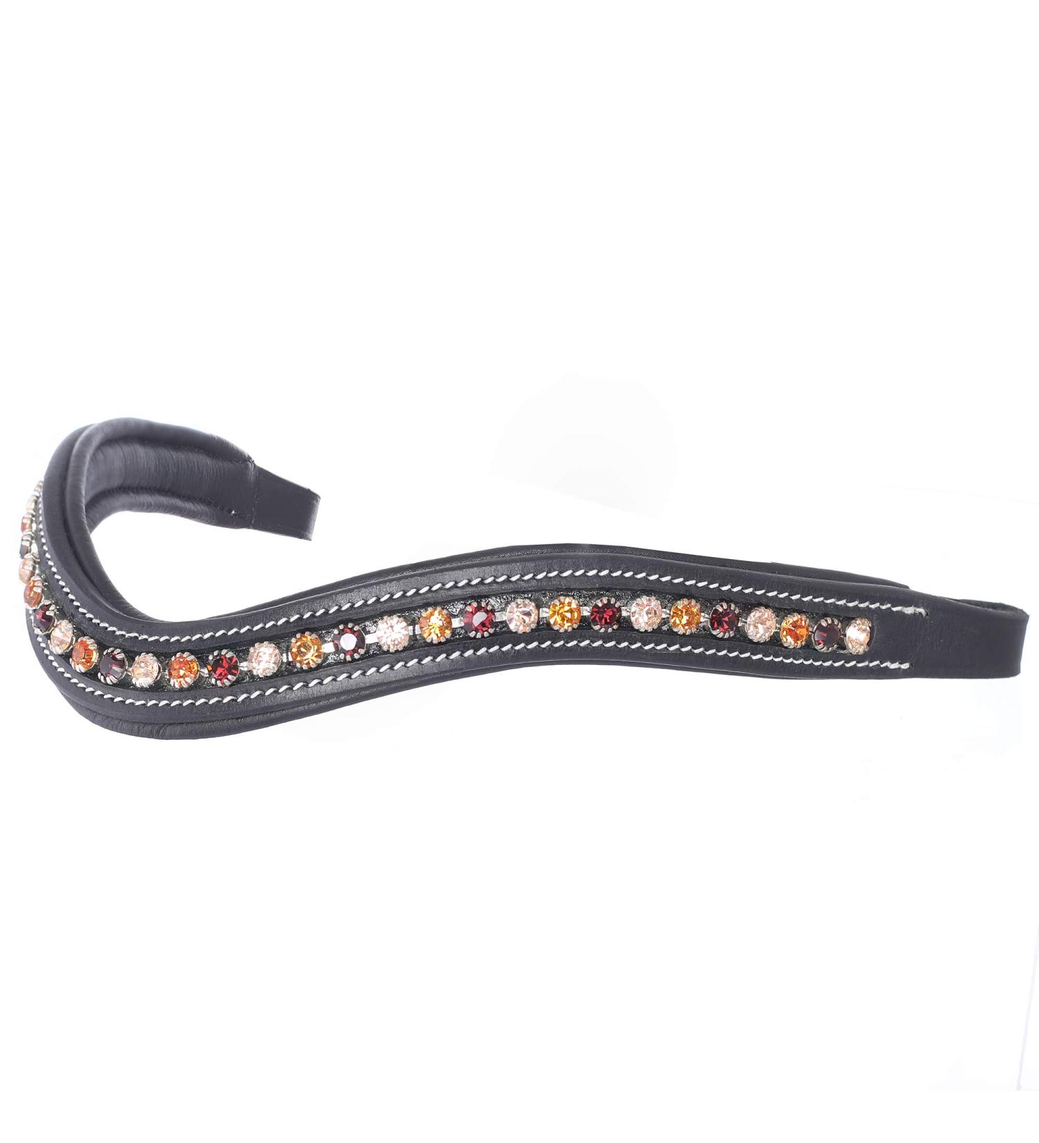 Shop Exionpro Elegant Crystal Headband for Horses - Soft Padded Bright Peach Burgundy & Topaz | Medium COB Size | Premium Equine Accessories - Buy Online on GoSupps.com