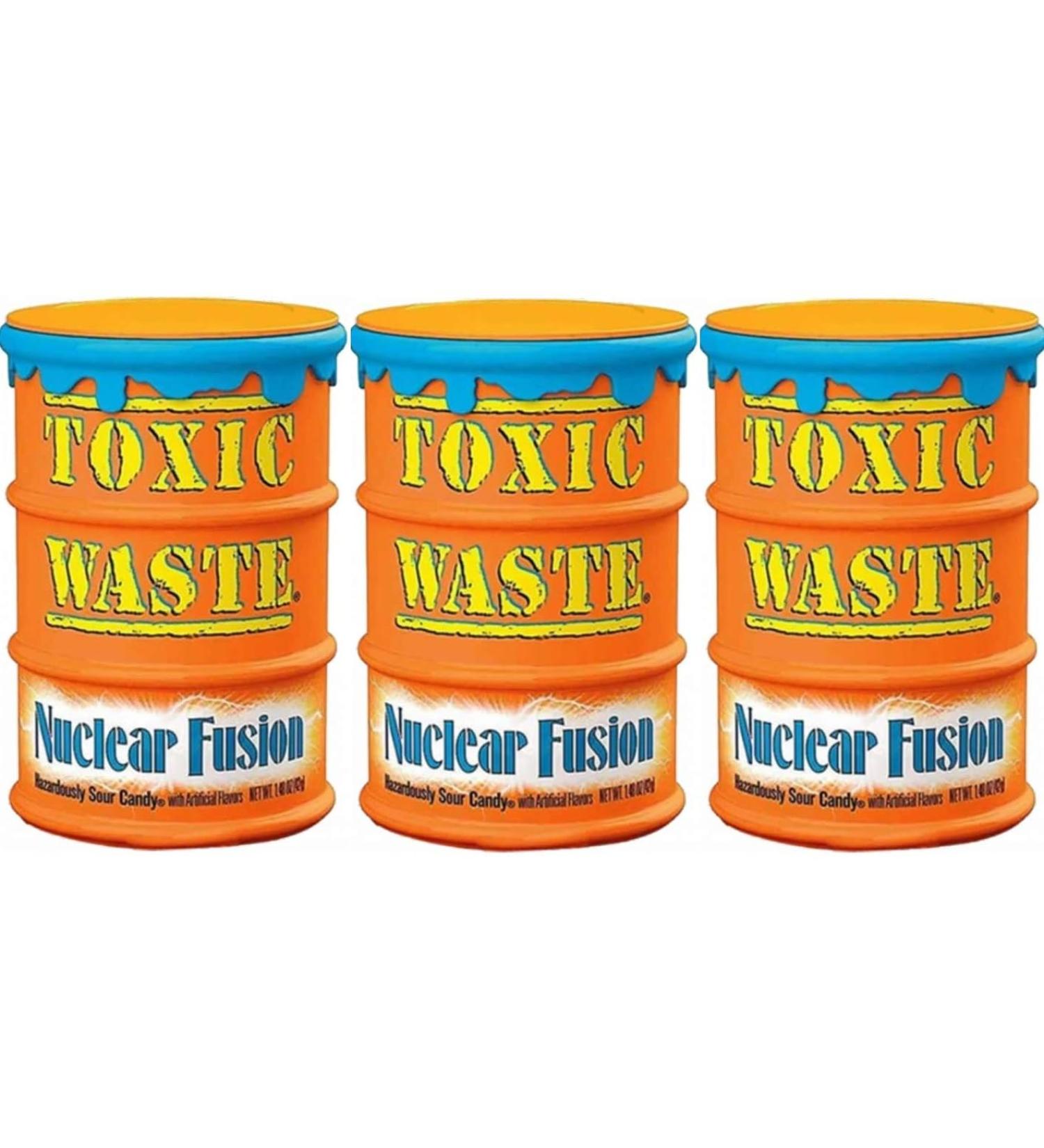 Toxic Waste Nuclear Fusion Drum Sour Candy Sweet Treat 42g Multi Value 3 Pack