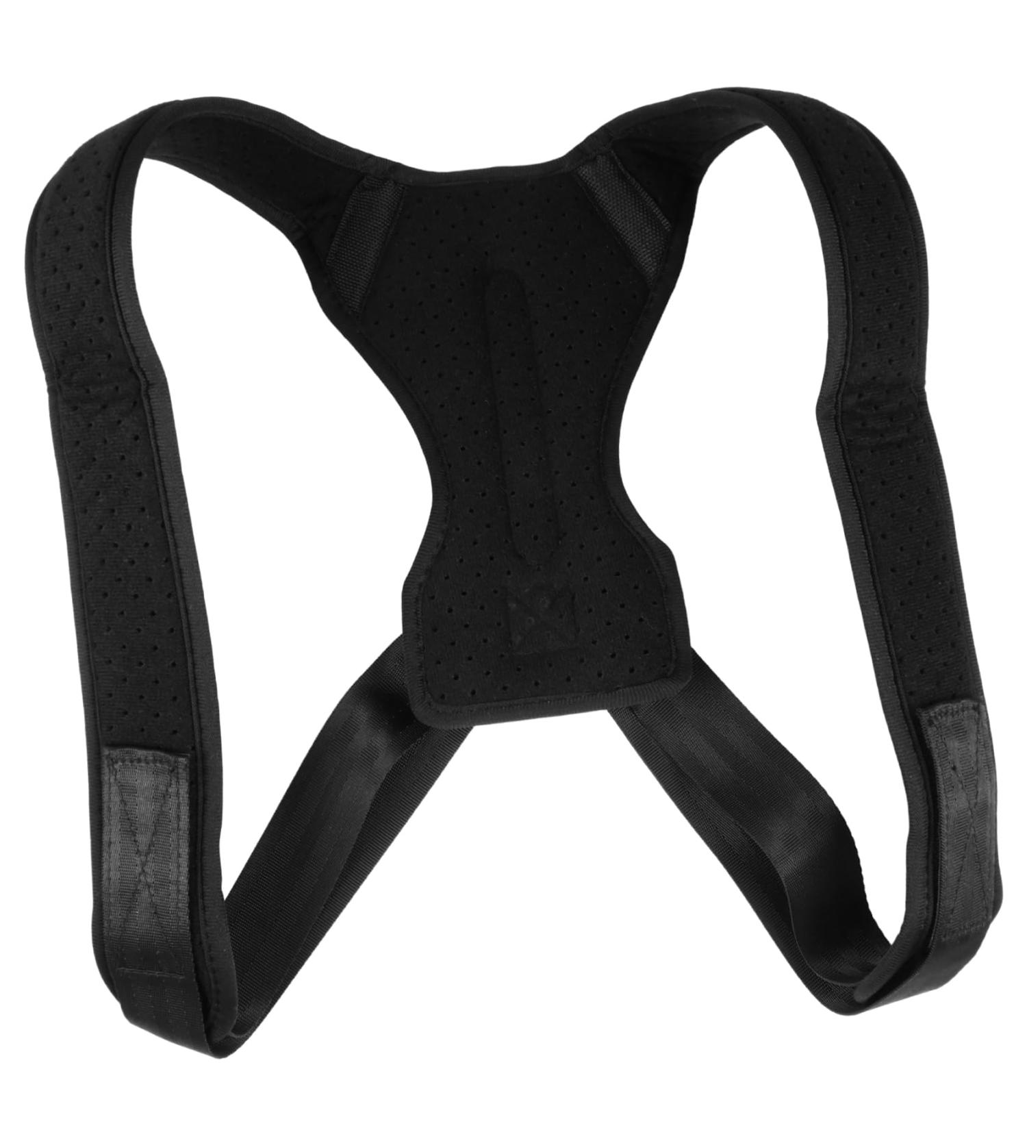 GLEAVI Adjustable Posture Brace - Hunchback Support Strap for Men & Women | Breathable Fabric 25x27cm Black - Buy Online on GoSupps.com