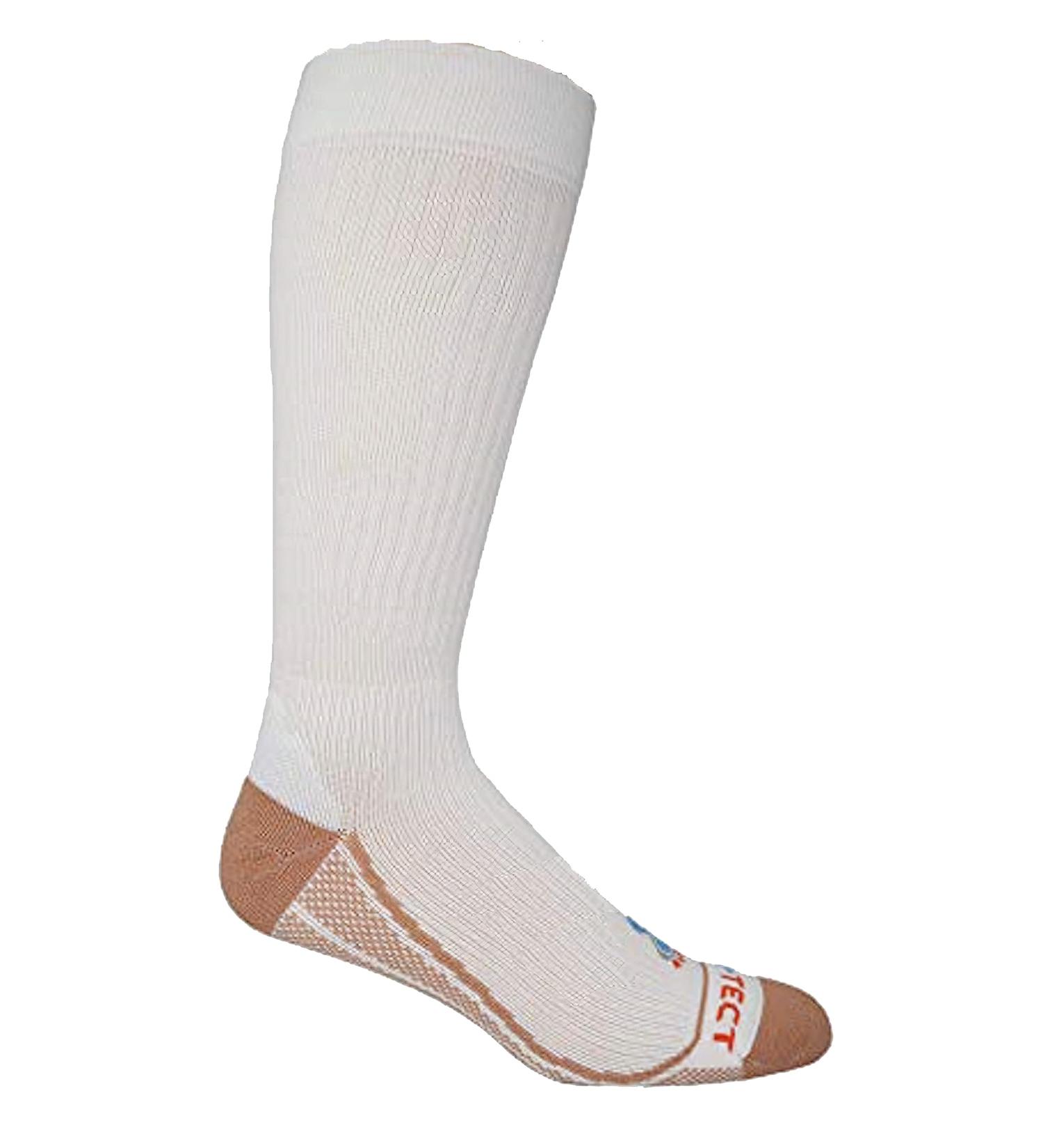 Unisex Diabetic Copper Compression Over The Calf Socks - X-Large White - Made in USA | Best Compression Socks for Circulation & Comfort - Buy Online on GoSupps.com
