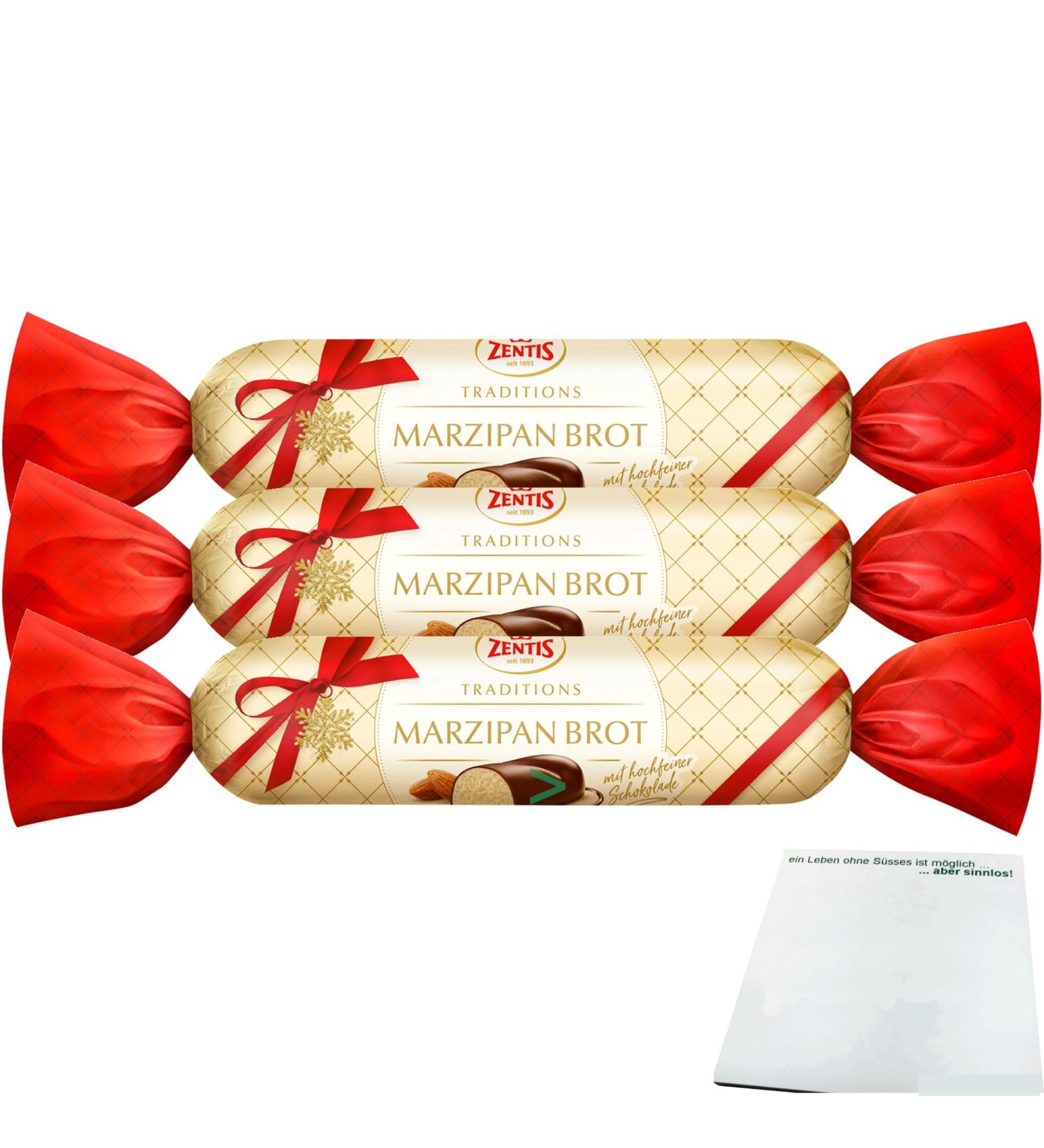 Zentis Marzipan Bread 3-pack (3x100g bars) + usy block