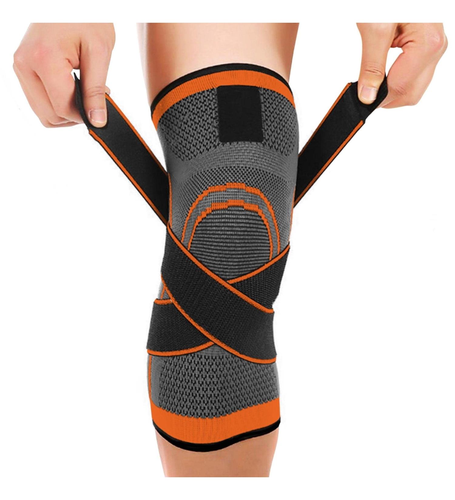 DCF Knee Braces & Sleeves for Men & Women | Knee Pain Relief Compression Support for Sports Running Weightlifting | 3XL Orange - Buy Online on GoSupps.com