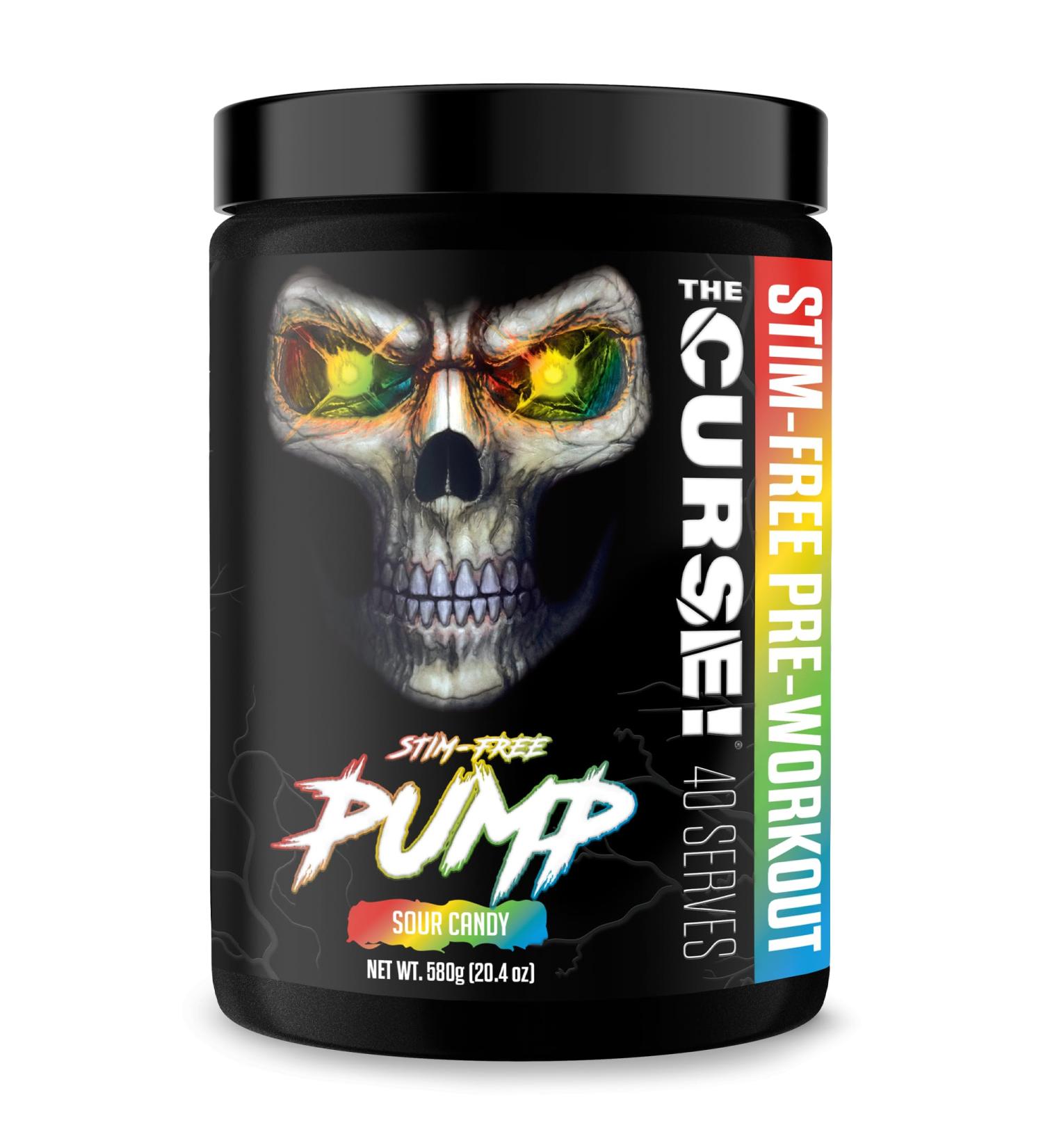 JNX SPORTS The Curse! Pump Stim-Free Pre-Workout | Sour Candy 40 Serves | Caffeine-Free Pump Pre Workout Non-Stim Nitric Oxide Preworkout for Men & Women - Buy Online on GoSupps.com